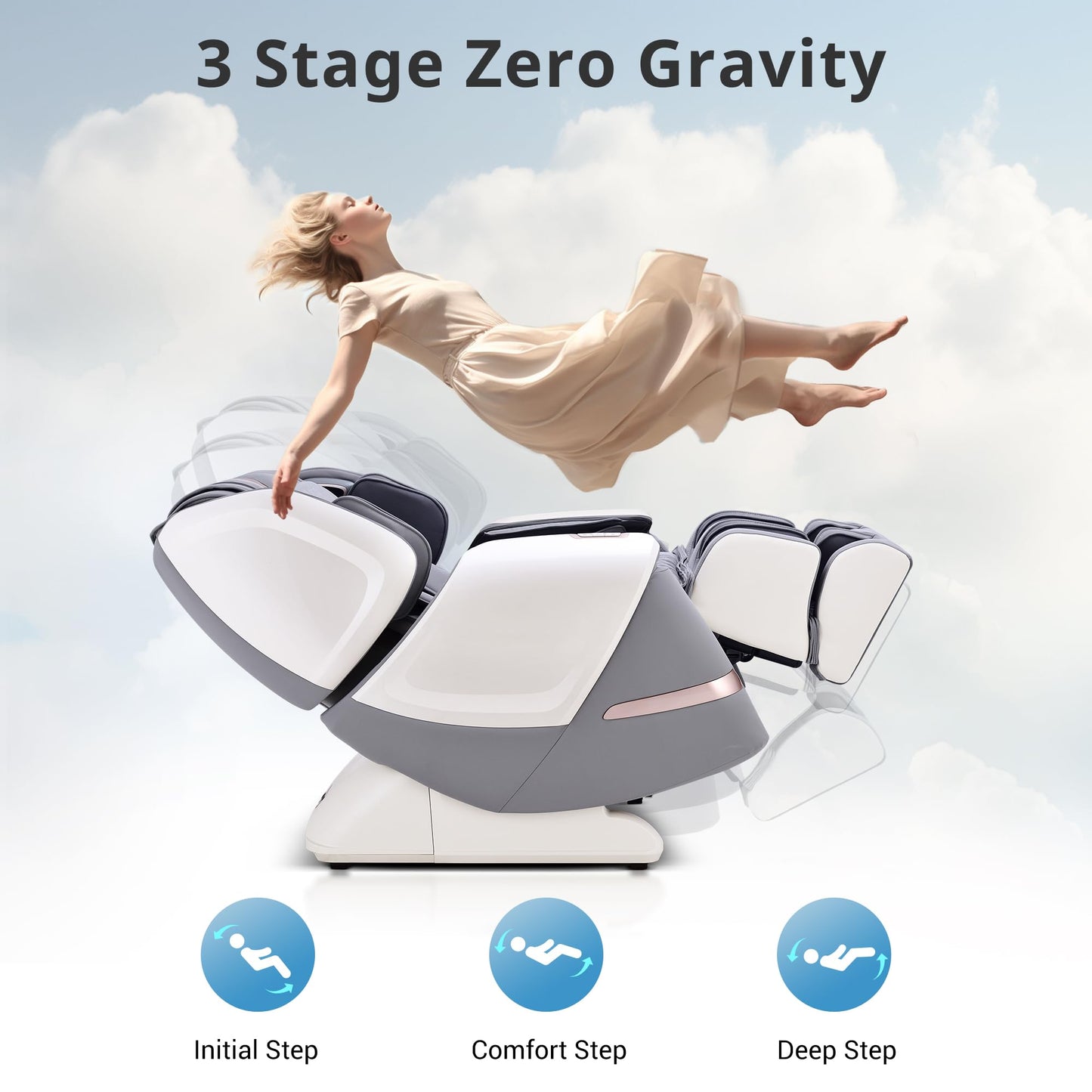 MYNTA 4D Massage Chair, Dual Mechanism 4D+2D Massage Chair Full Body, Waist & Shawl Heating with Extended SL-Track, Foot & Calf Massager, Music Sync with Hi-Fi Bluetooth Speaker