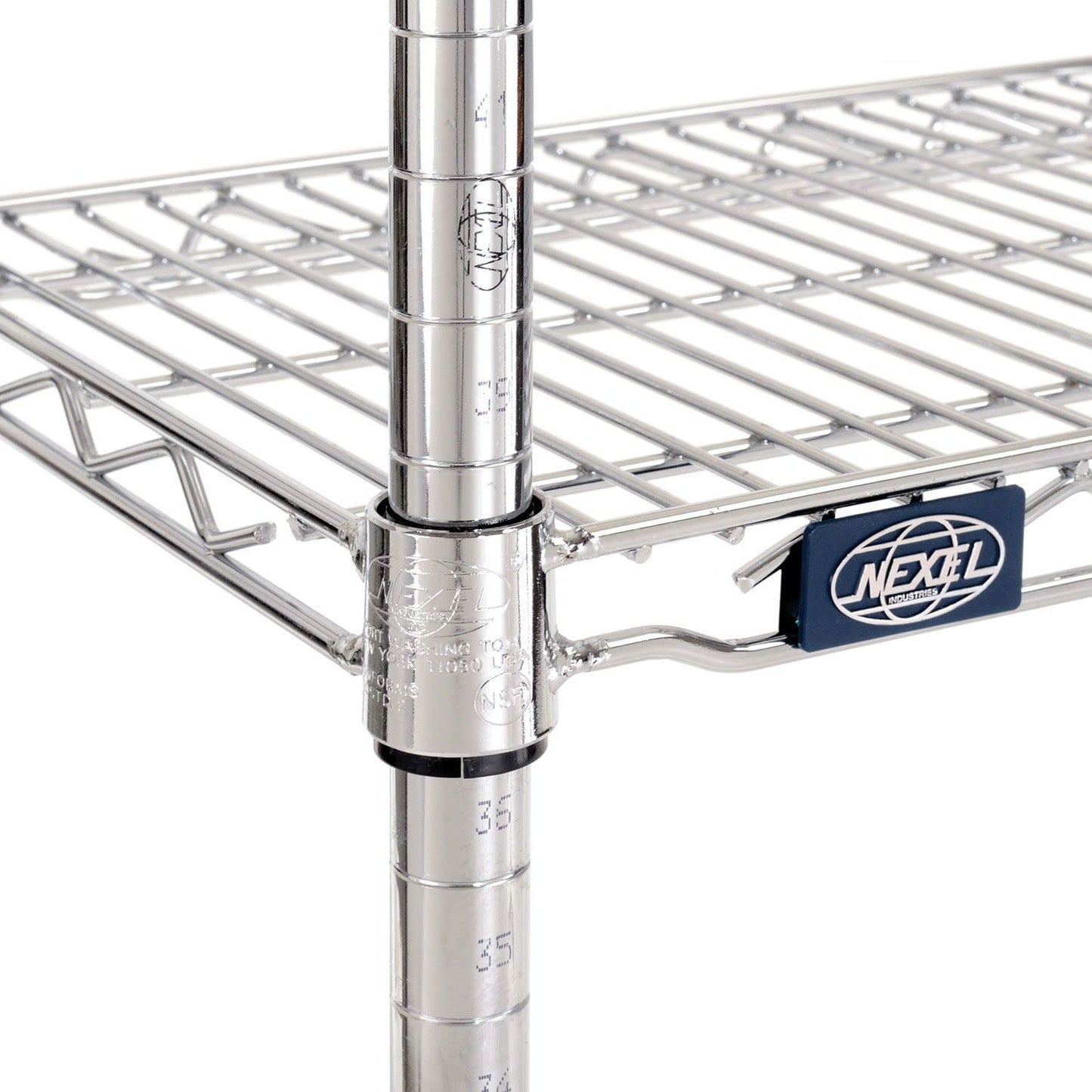 Nexel Adjustable Wire Shelving Unit, 4 Tier, Commercial Dry Storage Rack, 30" x 60" x 54", Chrome