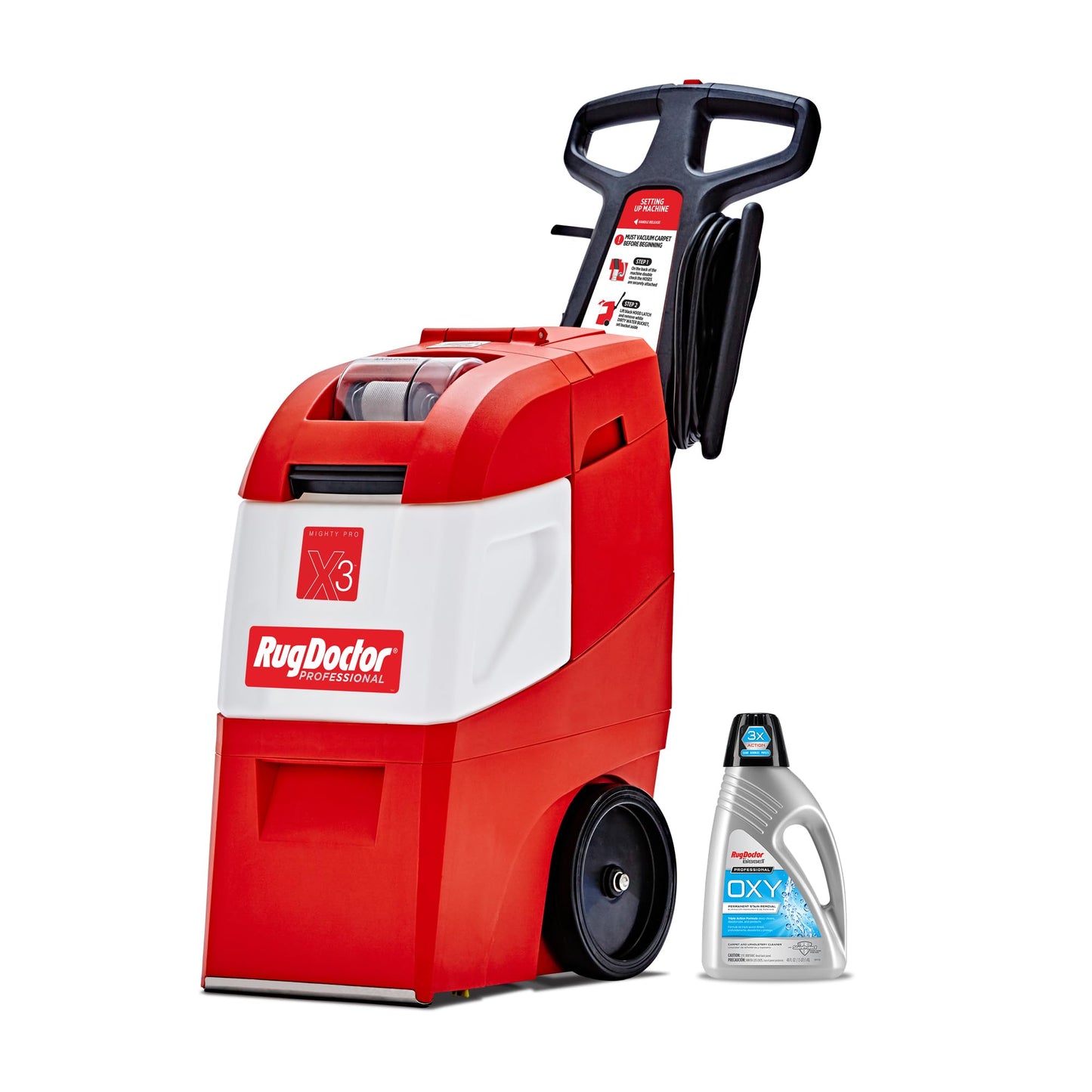 Rug Doctor Mighty Pro X3 Commercial Carpet Cleaner with Oxy Cleaner Pack