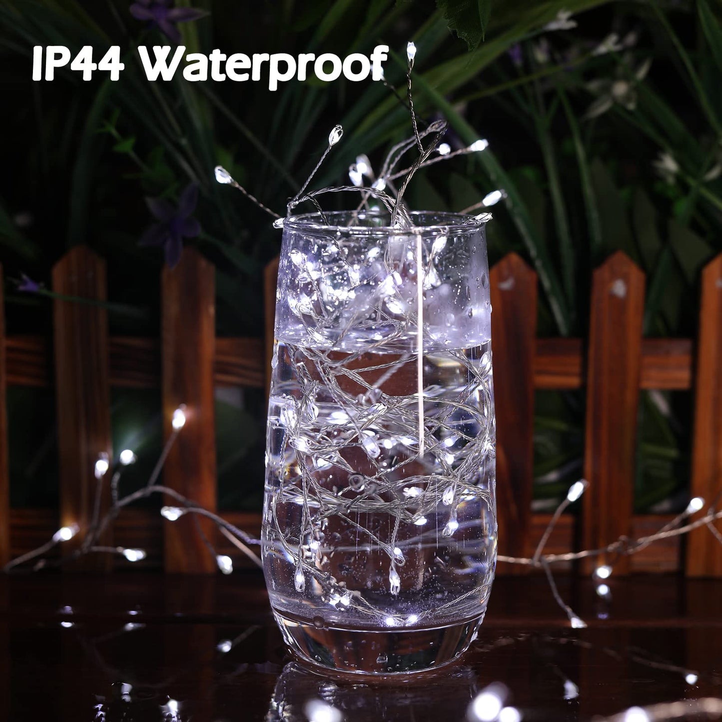 Minetom Fairy Lights - 10Feet 200 LEDs Remote String Lights, Pure White Copper for Ceiling, Bedroom, Christmas Decoration, Model JT-EL/FC045V1000