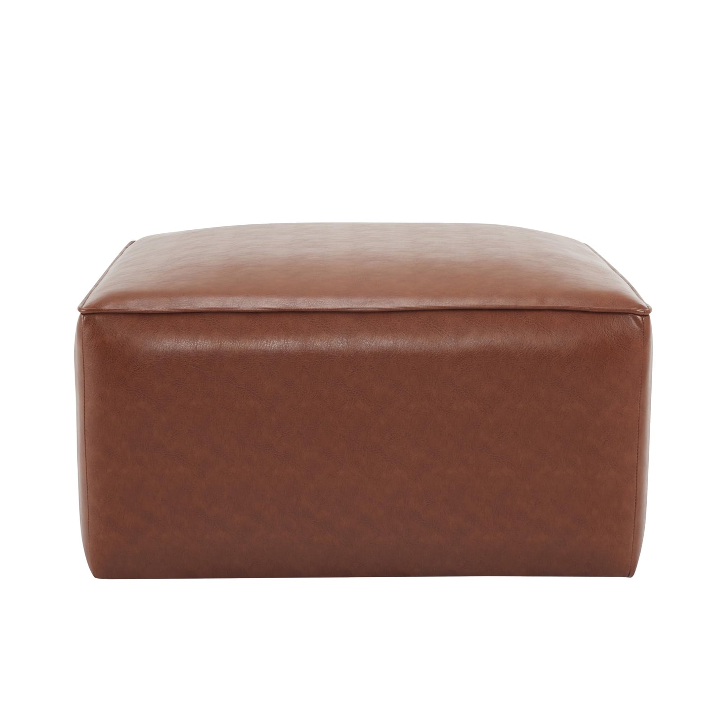 Merax 30" PU Ottoman, Modern Sofa Foot Rest Faux Leather Multifunctional Extra Seat, Side Table, Accent Piece Footstool for Living Room Bedroom