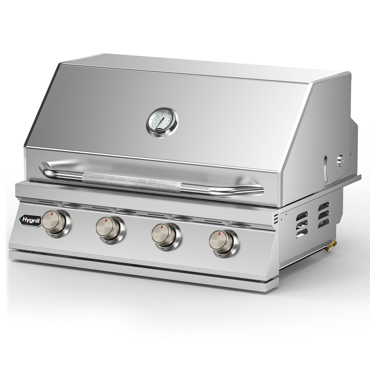 Hygrill STD Series 32-Inch Built In Grill, Stainless Steel 4-Burner Grill Head for Outdoor Kitchen, Liquid Propane