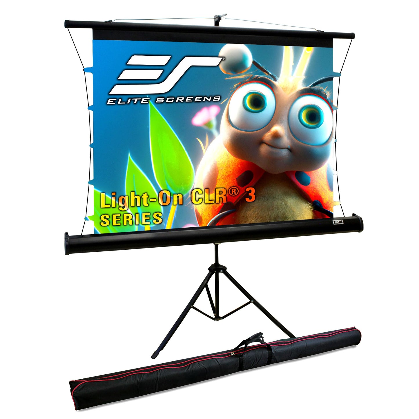 Elite Screens Light On CLR 3, 55" 4:3 Portable Projector Screen with Stand– ALR Ultra Short Throw, Adjustable Indoor Outdoor Pull Up Projection Screen for Home Theater, Office & Classroom, TT55V-CLR3