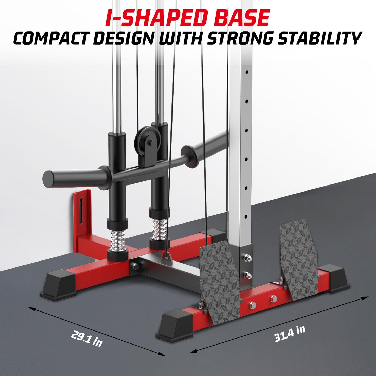 Garvee Wall-Mounted LAT Pulldown & Cable Machine – Dual Pulley System – 20 Height Settings – 400 Lbs Capacity – Full-Body Home Gym Trainer – Space-Saving Design