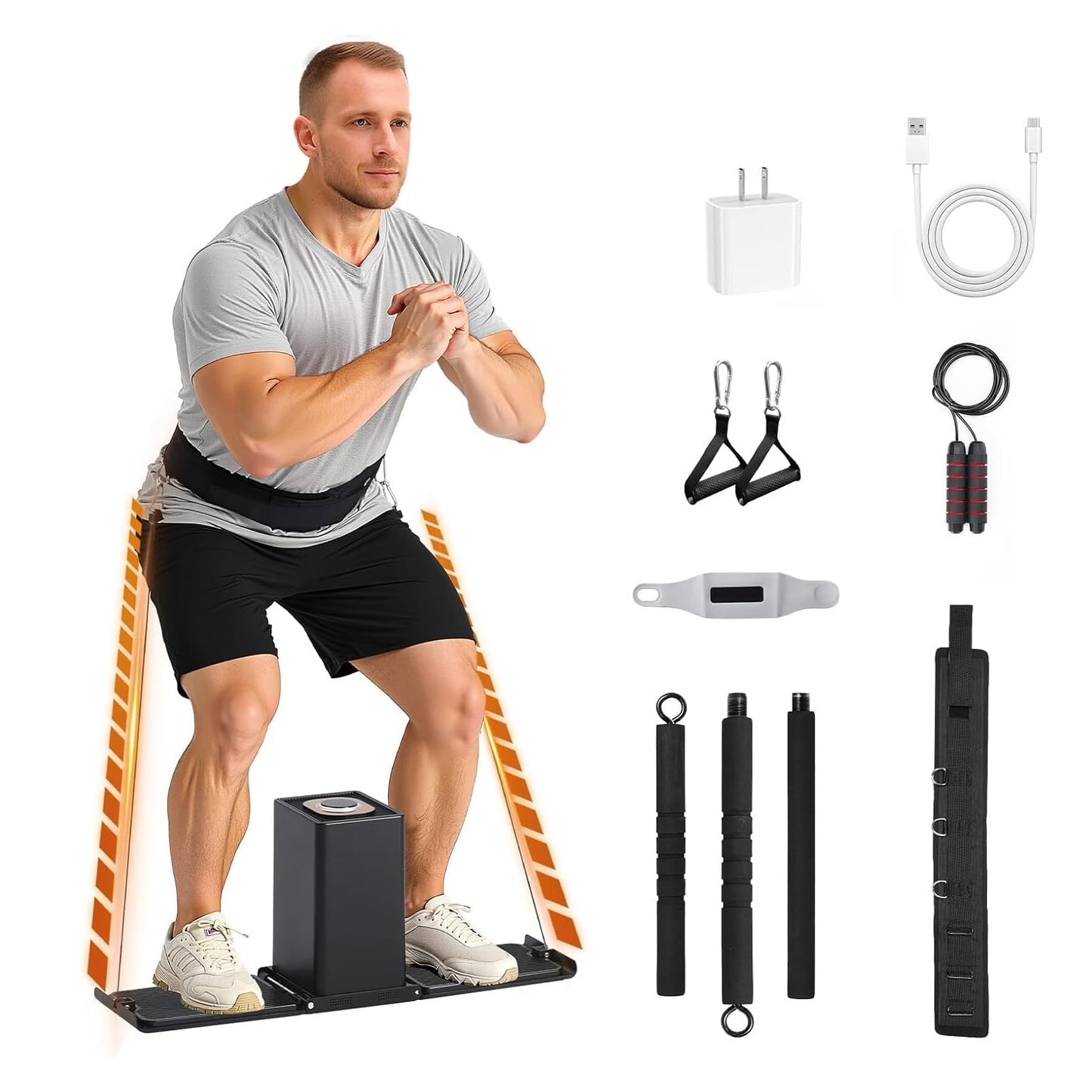 SR3 PRO Smart Home Gym Equipment, Foldable Home Gym for Small Spaces, Portable Full Body Workout Machine with Up to 180lbs Dynamic Resistance