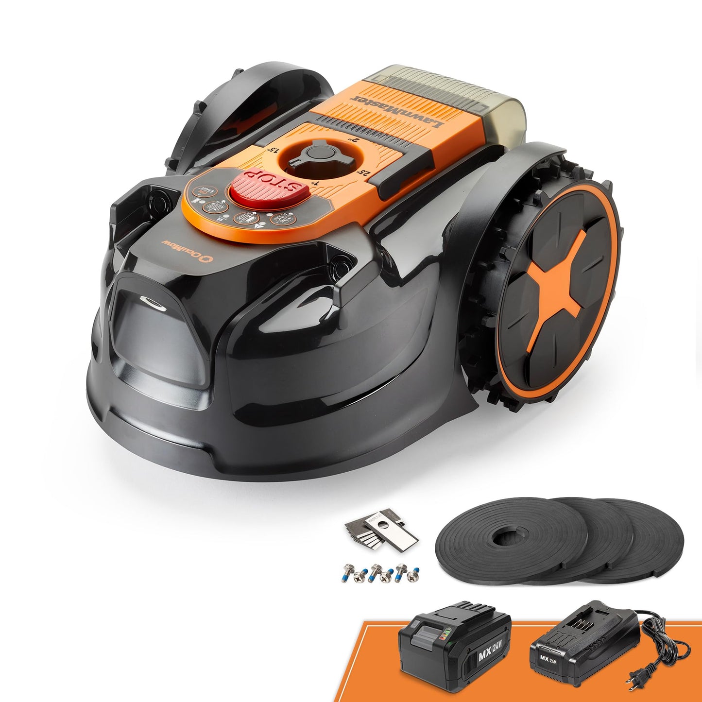 LawnMaster OcuMow 400 Series Robot Lawn Mower with Optical Navigation & Systematic Cutting – VBRM601YCM AD