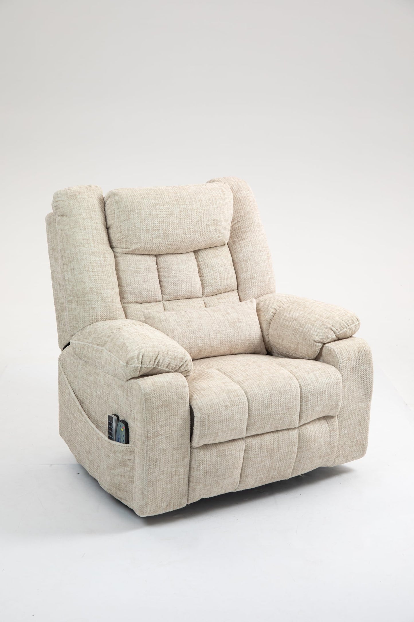 Power Lift Recliner Chair with 4 OKIN Motors Heat and Massage Lay Flat Electric Recliner Sofa Chair Adjustable Headrest and Lumbar for Big and Tall Adults