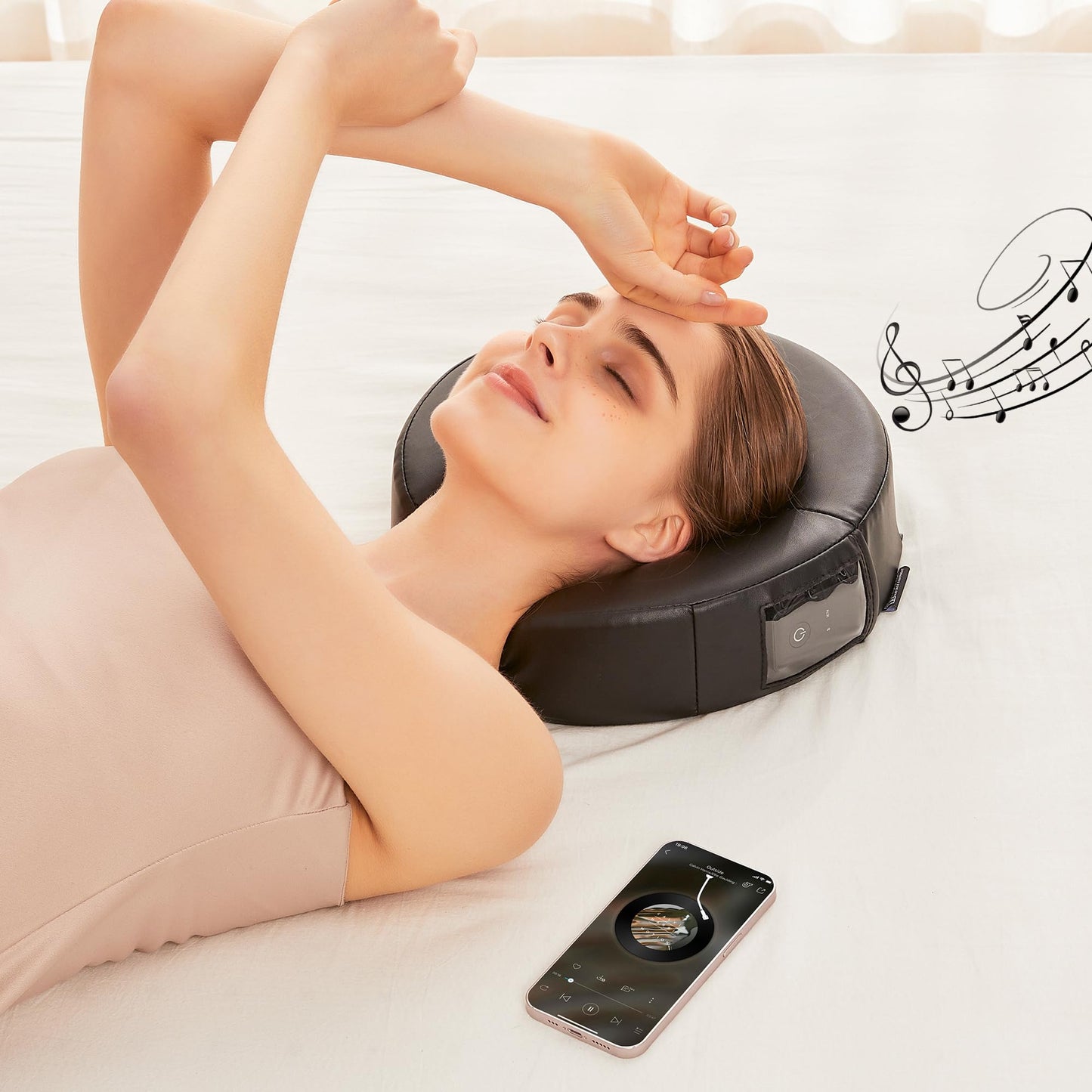 Master Massage 30" Newport Massage Table Beauty Bed Package with Extra MusicMaster Universal/Cresenct Sound Face Cradle Cushion- Black