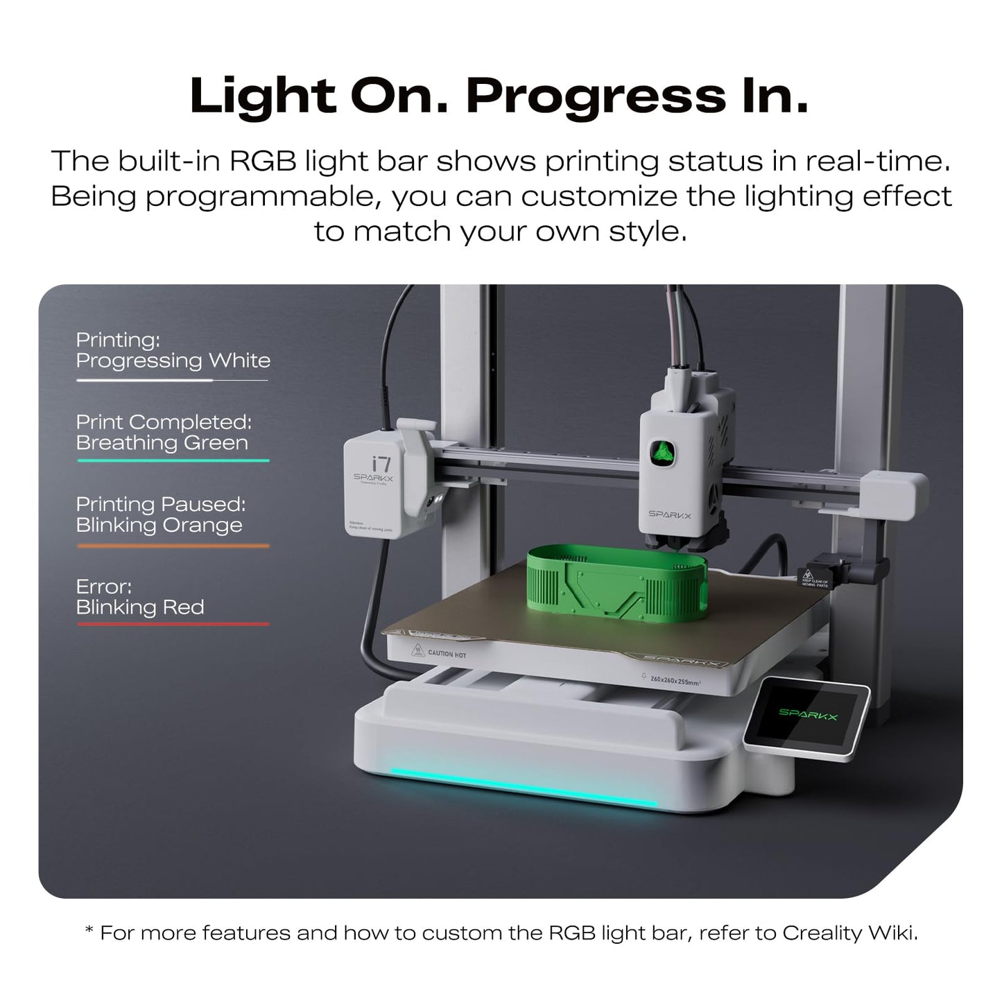 Creality SPARKX i7 Autofill Combo 3D Printer, Auto Filament Load and Refill AI Photo to 3D Printing 500mm/s High Speed Auto-Leveling RGB Light 95% Pre-Assemble Low Noise 10.24×10.24×10 inch