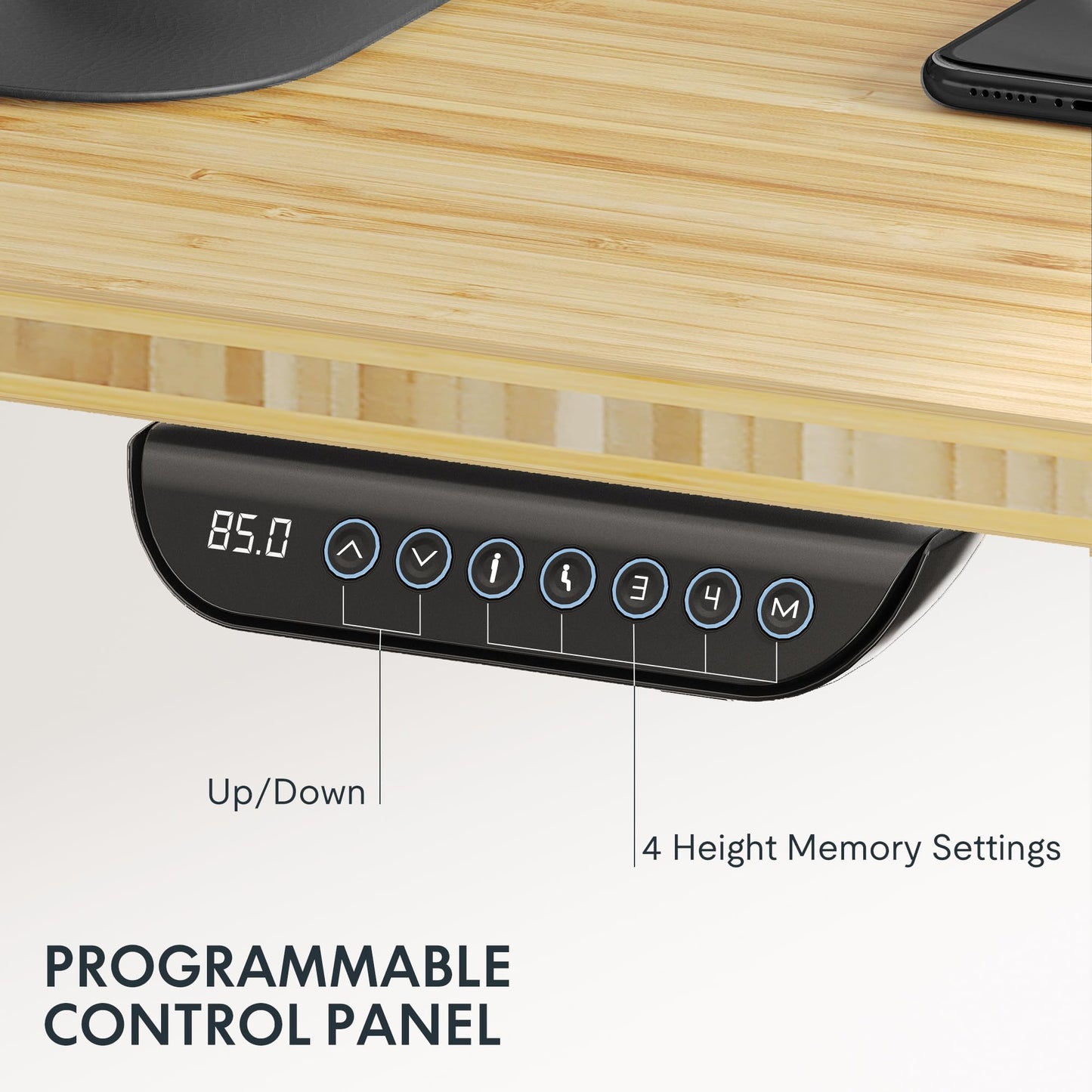 FLEXISPOT E6 MAX Bamboo 55x28 Inch Dual Motor 3-Stage Heavy Duty Standing Desk, 330lbs Weight Capacity, Height Adjustable Desk w/Cable Management & Wheels (Solid Bamboo Desktop + Black Frame)