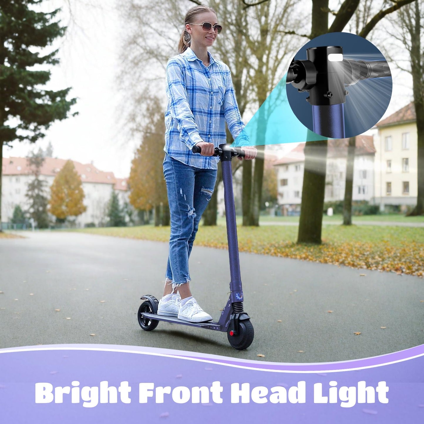 Caroma Electric Scooter Adults, Peak 450W Motor, Speed Control Scooter with Smart Big LED Display Max 16 MPH, 21 Miles Range, Lightweight Foldable E-Scooter