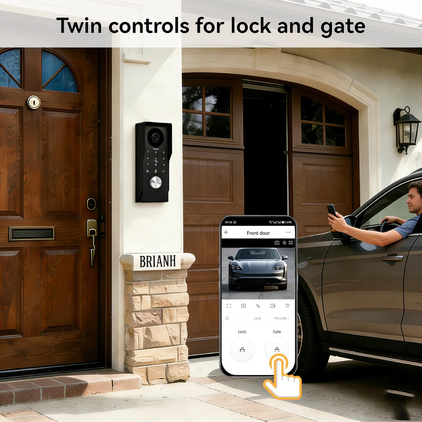 KeonBell Video Door intercom 2-Wired, doorbell withCamera, Full HD Camera, Door intercomSupports Password, 7" WiFi Monitor andTuya APP, 2-Way Audio, Unlock for HomSecurity System