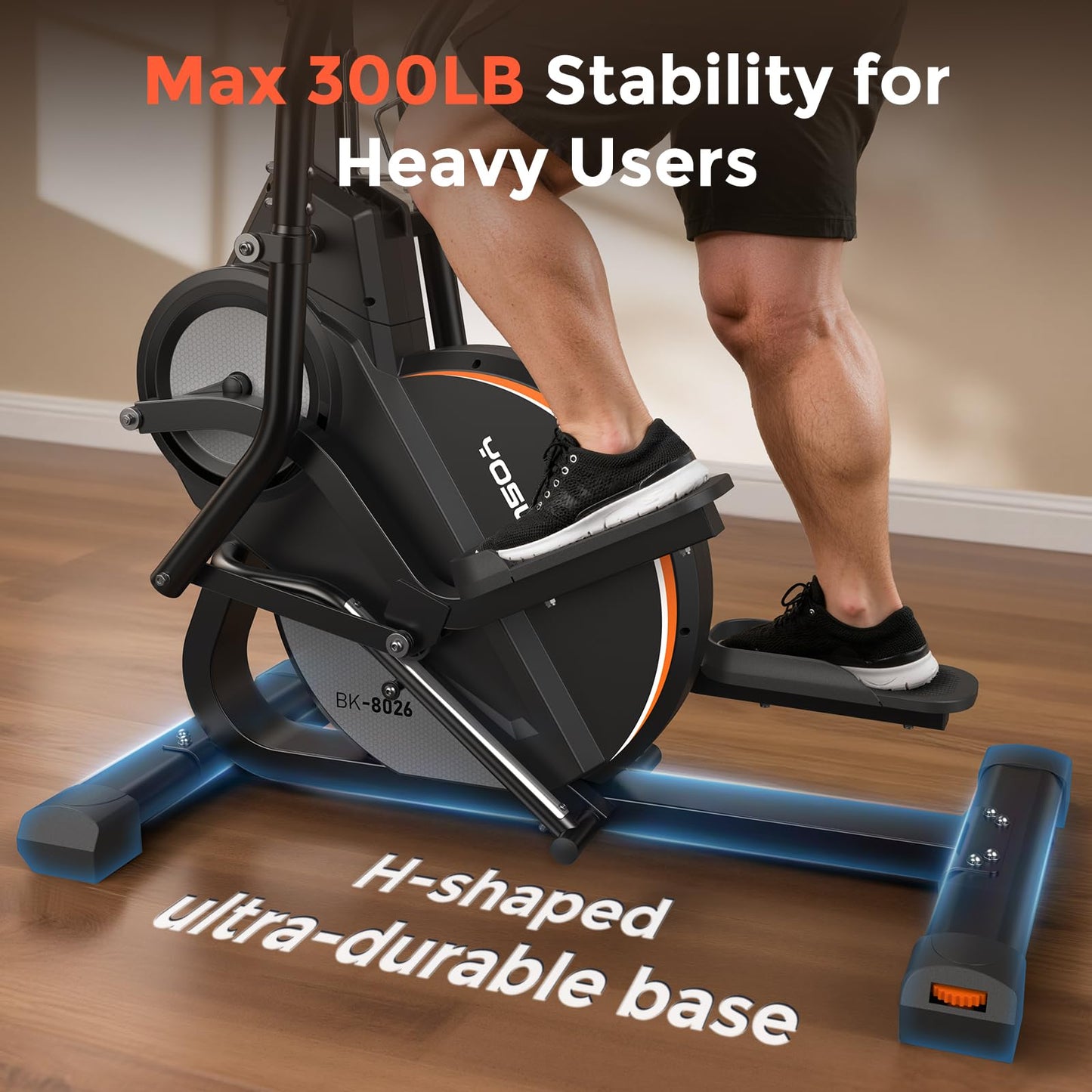 YOSUDA Elliptical Exercise Machine, Compact 3-in-1 (Elliptical + Cardio Climber + Stair Stepper) Elliptical for Home with 45°Incline, 15.5IN Stride, 16 Levels Resistance, Support Kinomap/Fed APP