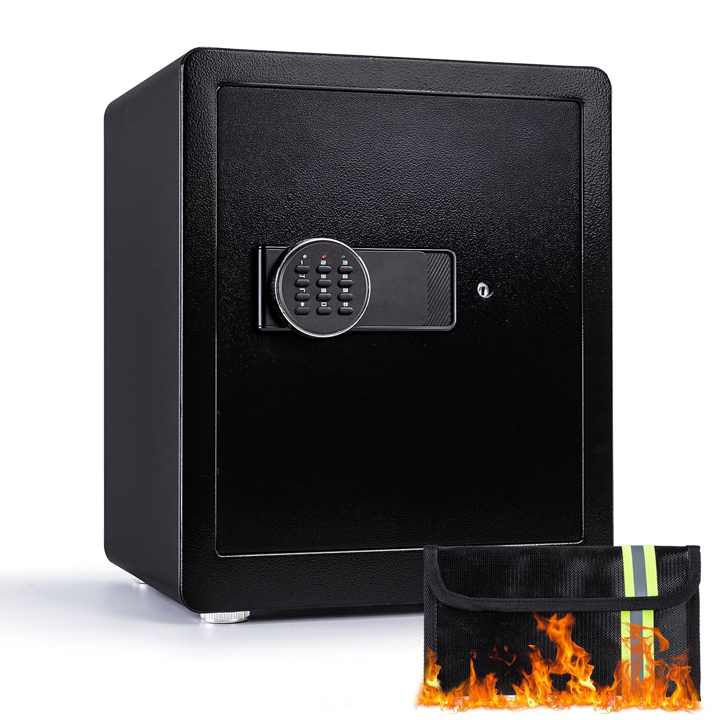 Safe Box, 1.9 Cubic Feet Security Home Safe Box, W/Electronic Digital Keypad, Dual Alarm System, LED Light, Adjustable Shelf, for Money,Documents, Jewelry, Home, Hotel Use, 15"D x 12.2W" x 17.7"H