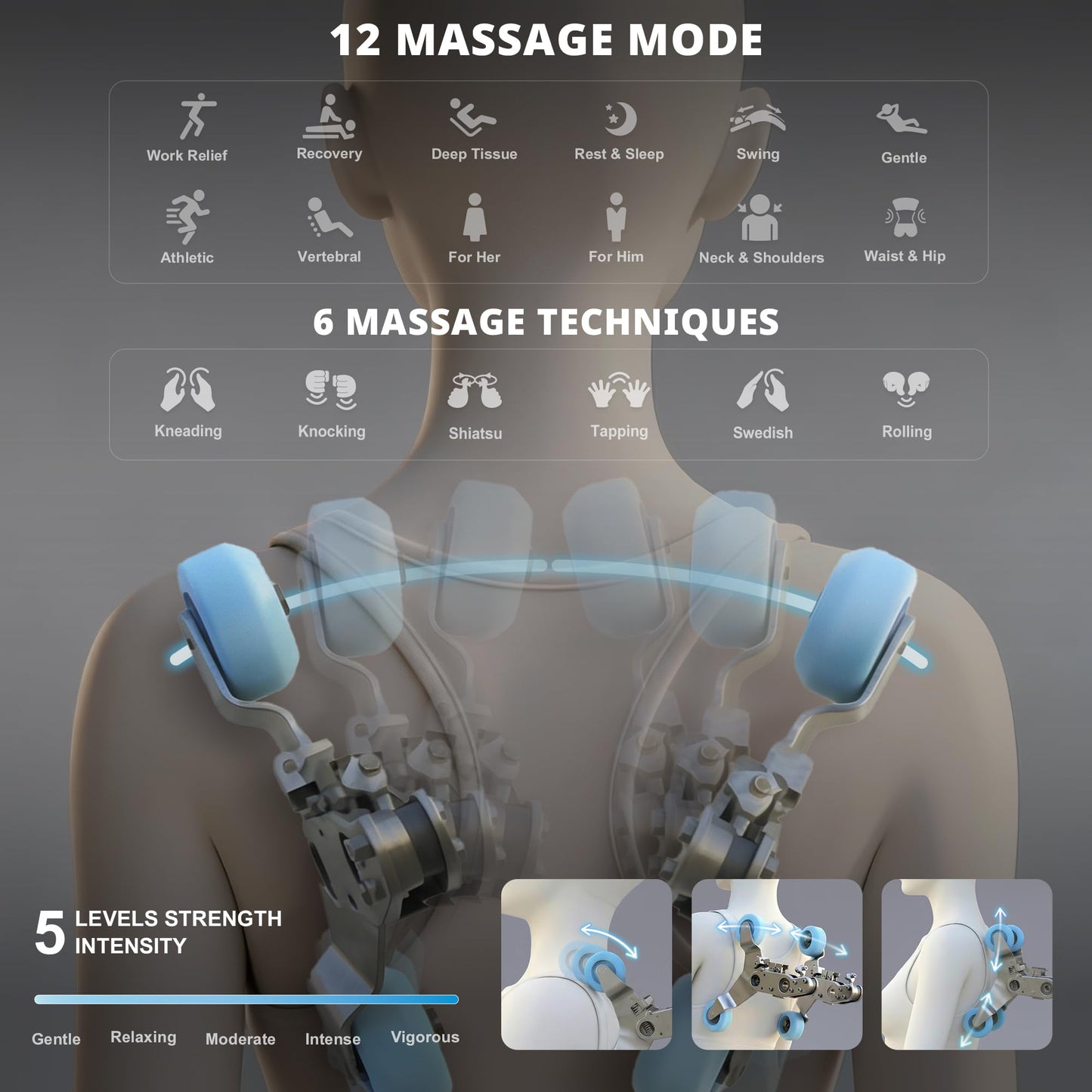 Mazzup Massage Chair, 3D Massage Chair Full Body, Zero Gravity Shiatsu Recliner W/Heating, SL Track, Wireless Charger, Bluetooth Speaker, Foot Rollers, 12 Auto Modes Air Compression