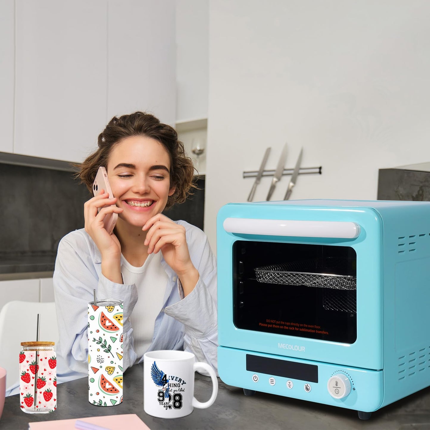 MECOLOUR Sublimation Oven Machine 20L 110V 1250W for 40 Oz Tumbler Heat Press, Convection Oven for Sublimation Blanks Mugs Cups Water Bottles