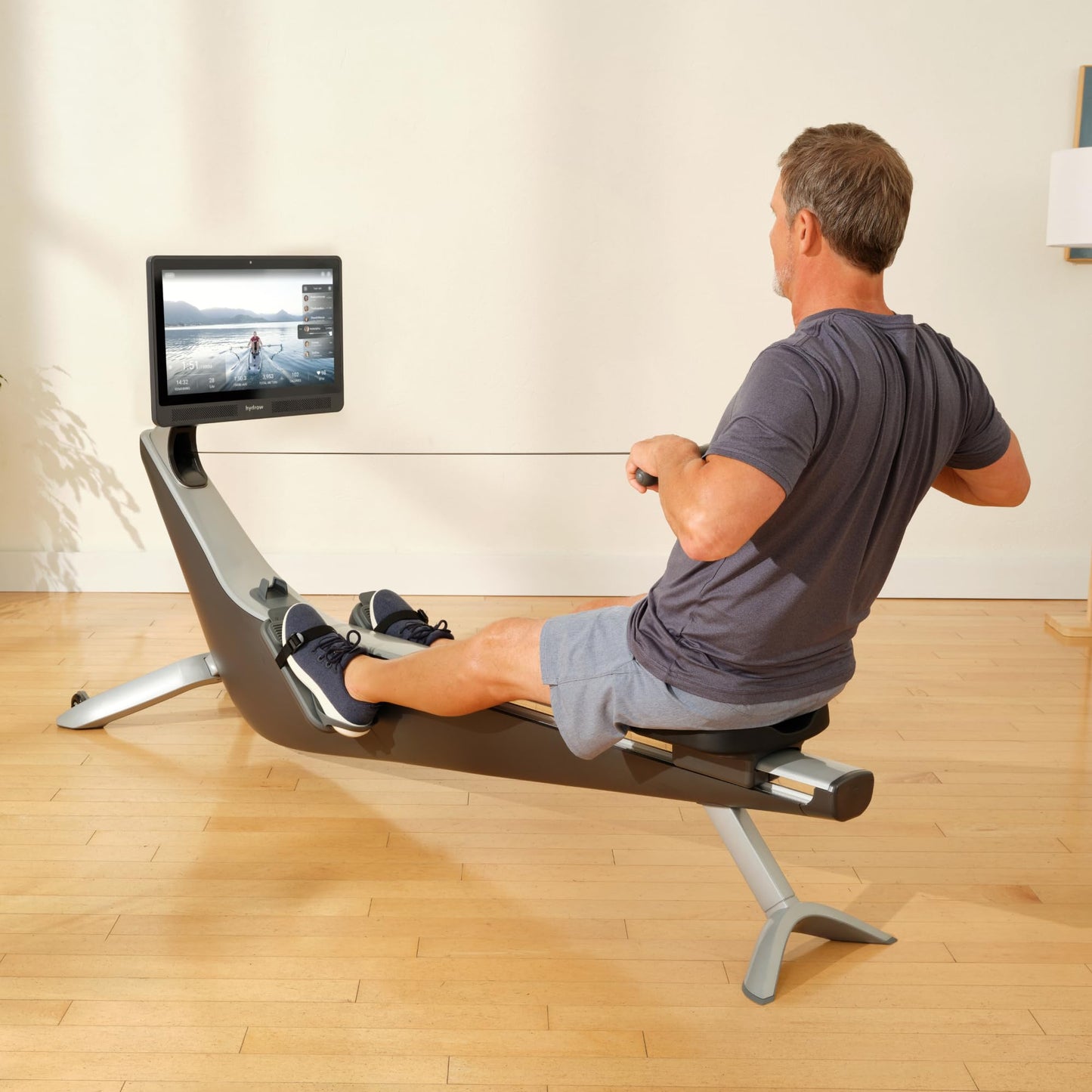 Hydrow Origin Rowing Machine for Home with Immersive 22'' Rotating HD Touchscreen - Live Row Machine Home Workout, Magnetic Drag Technology, 375lb Weight Capacity Rower - 30-Day Trial & Year Warranty