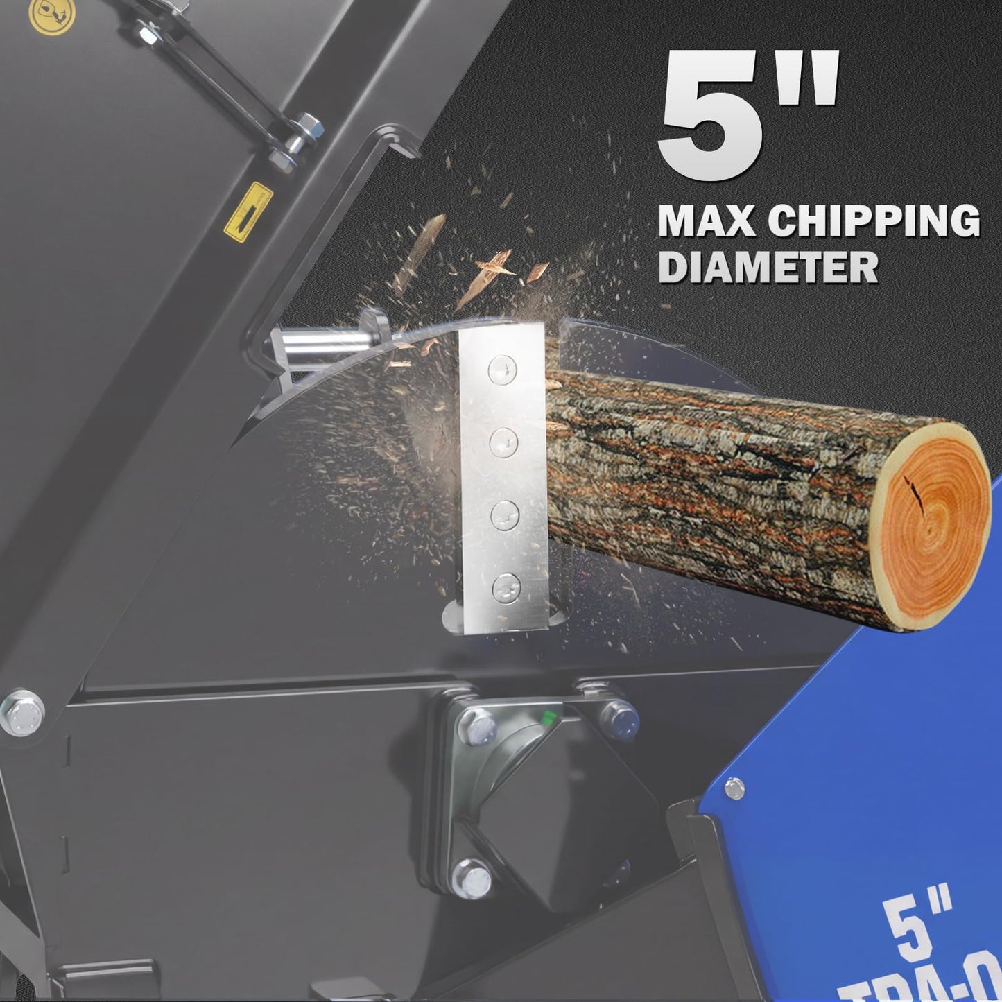 BILT HARD 5 Inch 3 Point PTO Powered Wood Chipper for 15-50 HP Tractors, Leaf Branch Shredder Mulcher, Category 1 Hitch and Quick Hitch Compatible, 25" Rotor with Reversible Blades