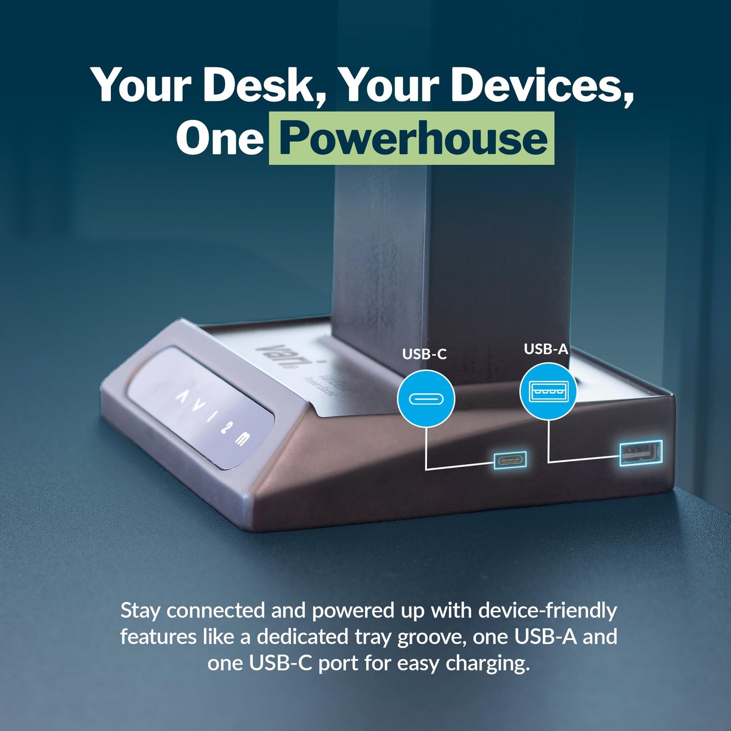 Vari VariDesk Premier Electric Converter - Standing Desk Height Adjustable Riser - Stand Up Converter for Home Office Workspace - Single Monitor Mount Computer Workstation (Walnut)