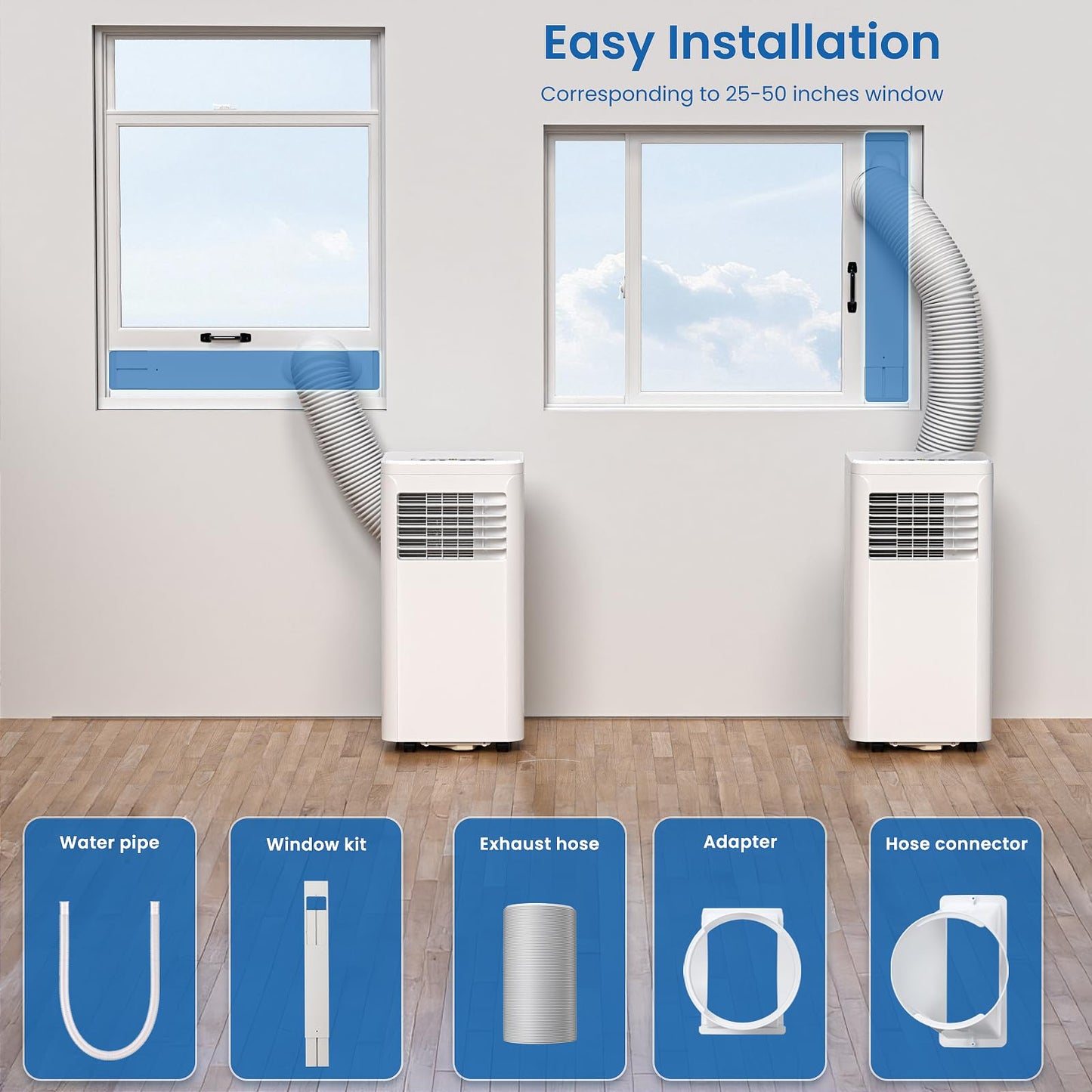 Antarctic Star Portable Air Conditioners, 10000 BTU, Portable AC Unit with Cooling/Fan/Dehumidifier/Sleep Modes, Cools up to 450 Sq.Ft, Remote Control/LED Display, 24H Timer for Bedroom, Living Room