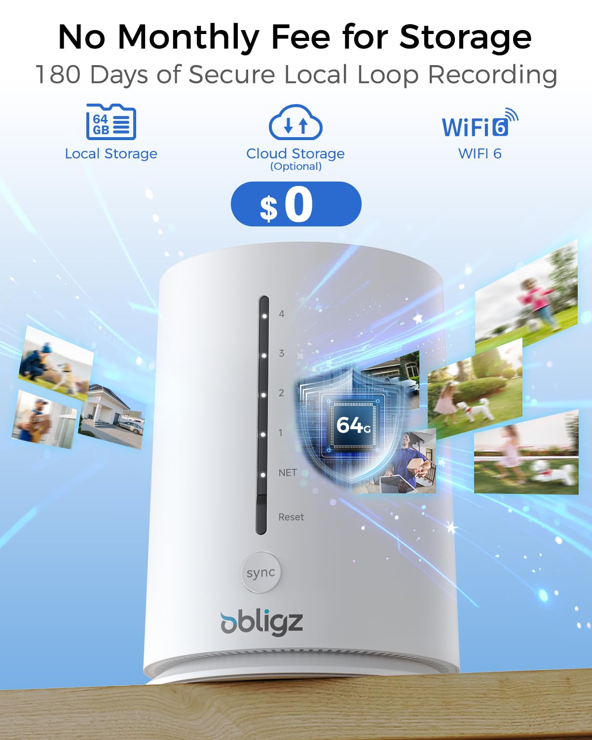 obligz Solar Security Cameras Wireless Outdoor, 4MP Cameras for Home Security Camera System, 64GB Local Storage, No Subscription, Easy Setup, Color Night Vision, 2.4 & 5G WiFi, 4-Cam Kit