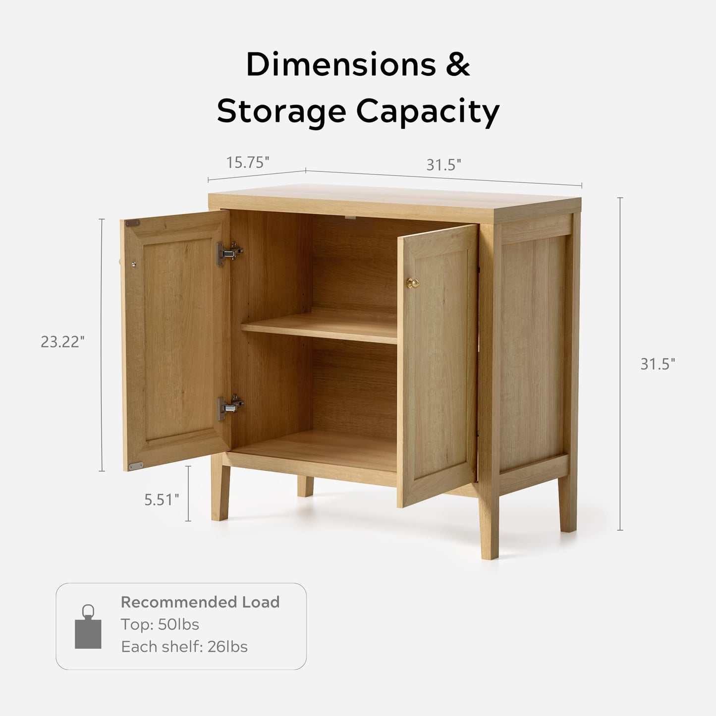 EYYTHUNG Sideboard Buffet Cabinets Set of 3 with Adjusable Shelves, Farmhouse Storage Cabinet, Credenza, Accent Cabinet, Kitchen Coffee Bar Console Table for Living Dining Room, Natural Oak