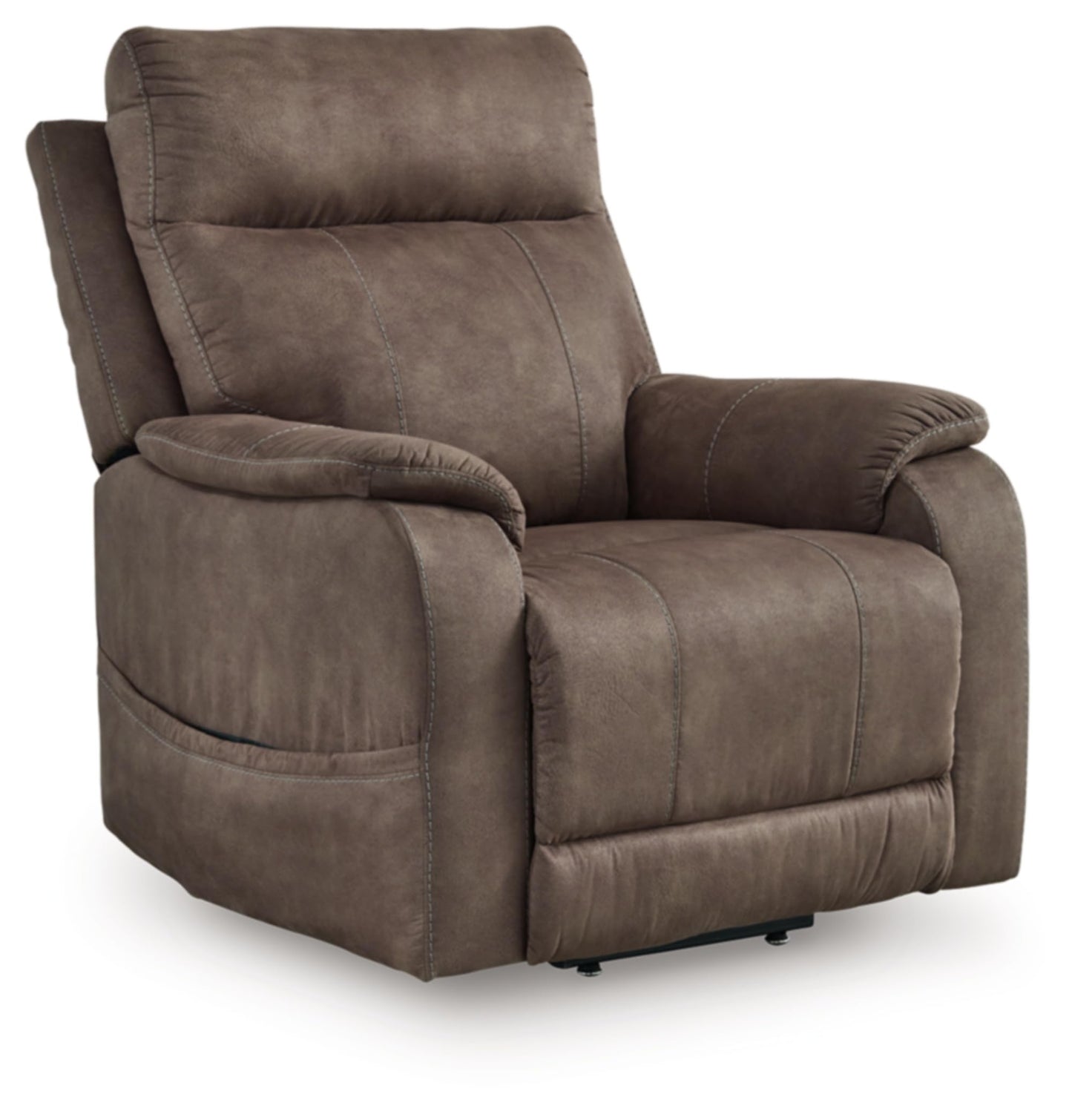 Signature Design by Ashley Crestmeade Modern Dual Motor Power Lift Recliner with Adjustable Backrest, USB Ports, Heat and Massage Function, Dark Brown