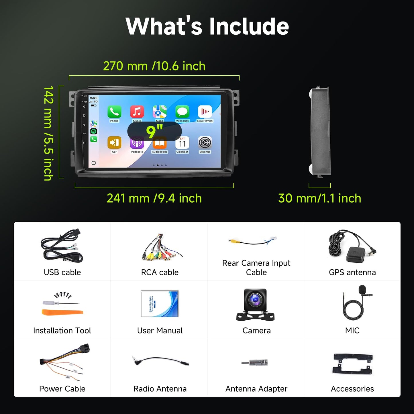 8Core 6GB+128GB Android 15 Radio for Mercedes Benz Smart Fortwo 2005-2010 Car Stereo,9-Inch 1280x800 IPS Touchscreen,Wireless Carplay/Android Auto GPS DSP 46EQ 5.1Bluetooth 5GWiFi FM/RDS SWC Camera