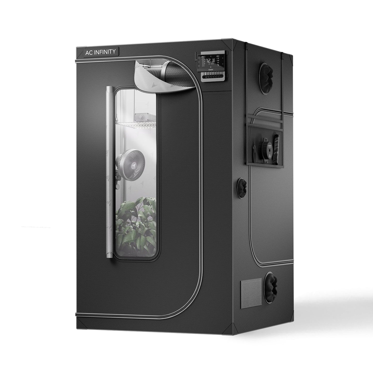 AC Infinity CLOUDLAB 844, Advance Grow Tent 4x4, Thickest 1" Poles, 2000D Mylar Canvas, Lab-Tested Highest Reflectivity, Largest Zipper Window, Controller Mount Plate, 48" x 48" x 80" Indoor Growing