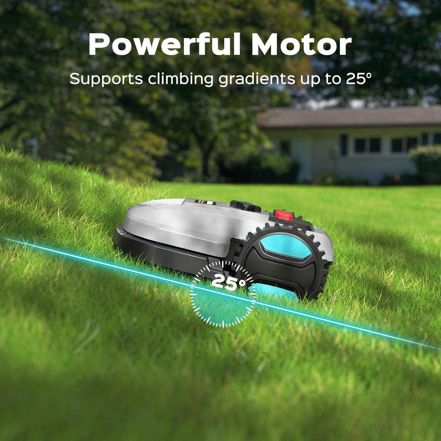 2026 New Robot Lawn Mower with App Control – Features Adjustable Cutting Height, Auto-Charging, Obstacle Detection and Brushless Motor for Lawns Up to 1/8 Acre, Dark Gray