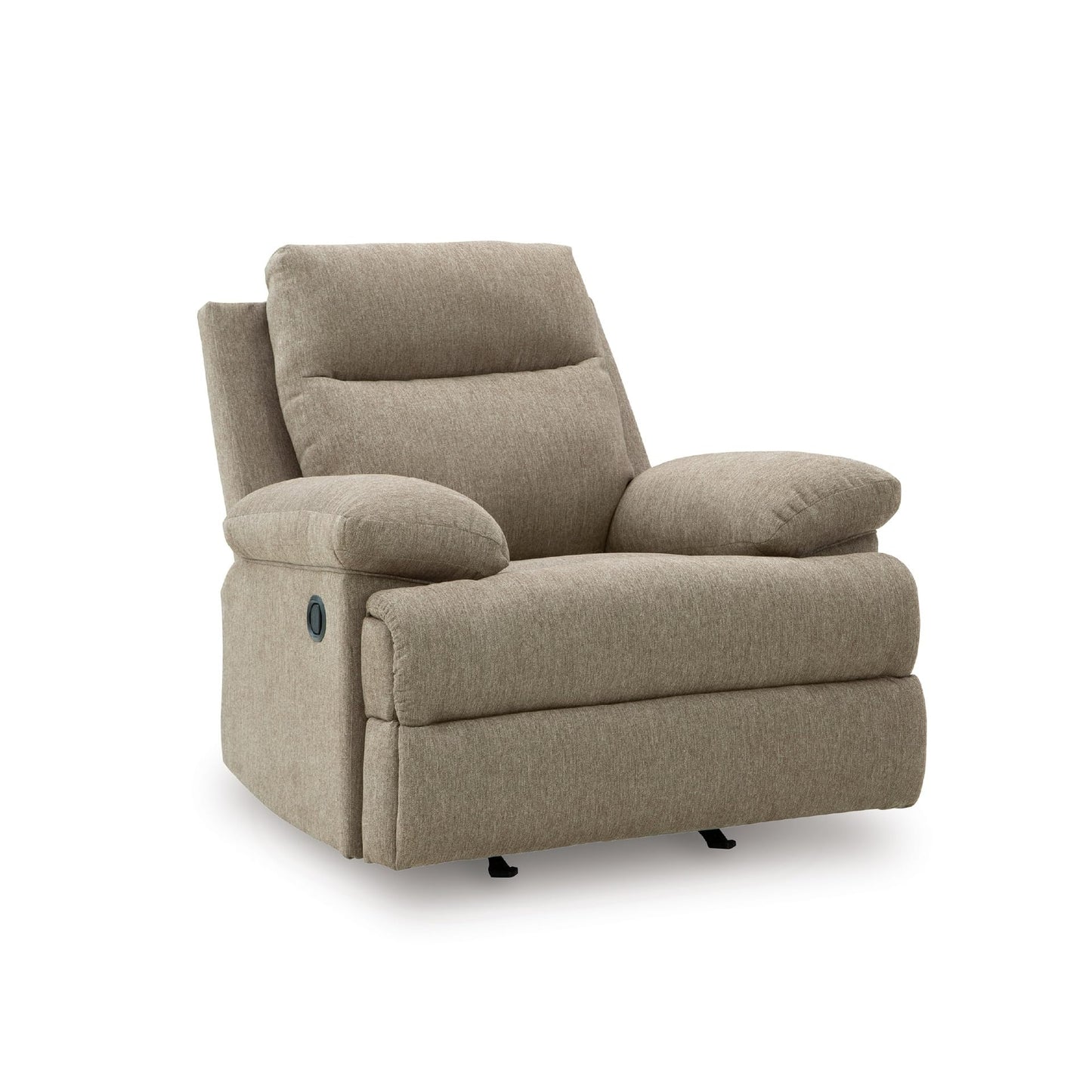 Signature Design by Ashley Yarrow Lane Classic Manual Rocker Recliner with Pillow-Top Arms, Light Brown