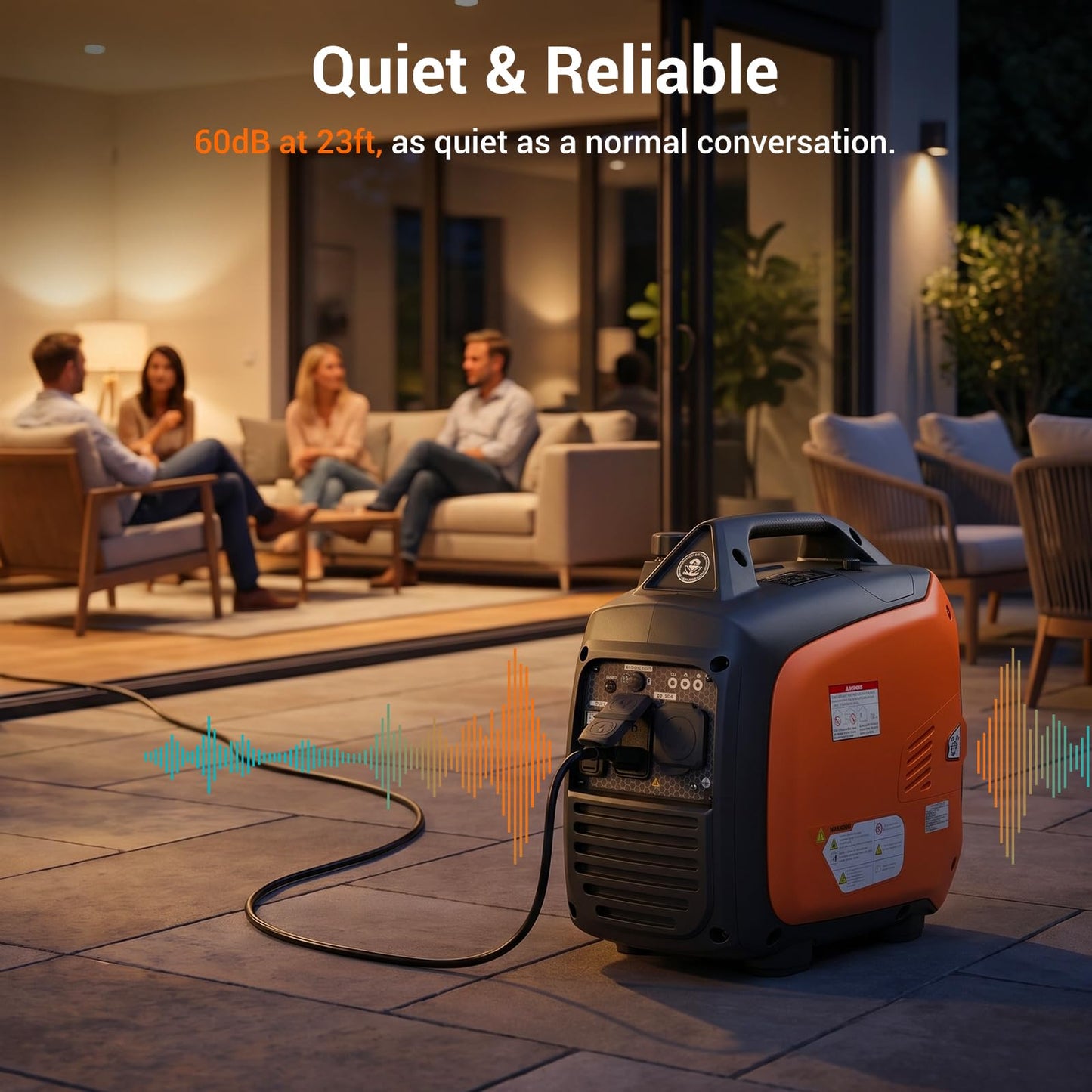 EFURDEN 4300 Watts Portable Inverter Generator, Gas Generator for Outdoor Camping, Home Use, 30A RV Ready, 45 Lbs, EPA Compliant