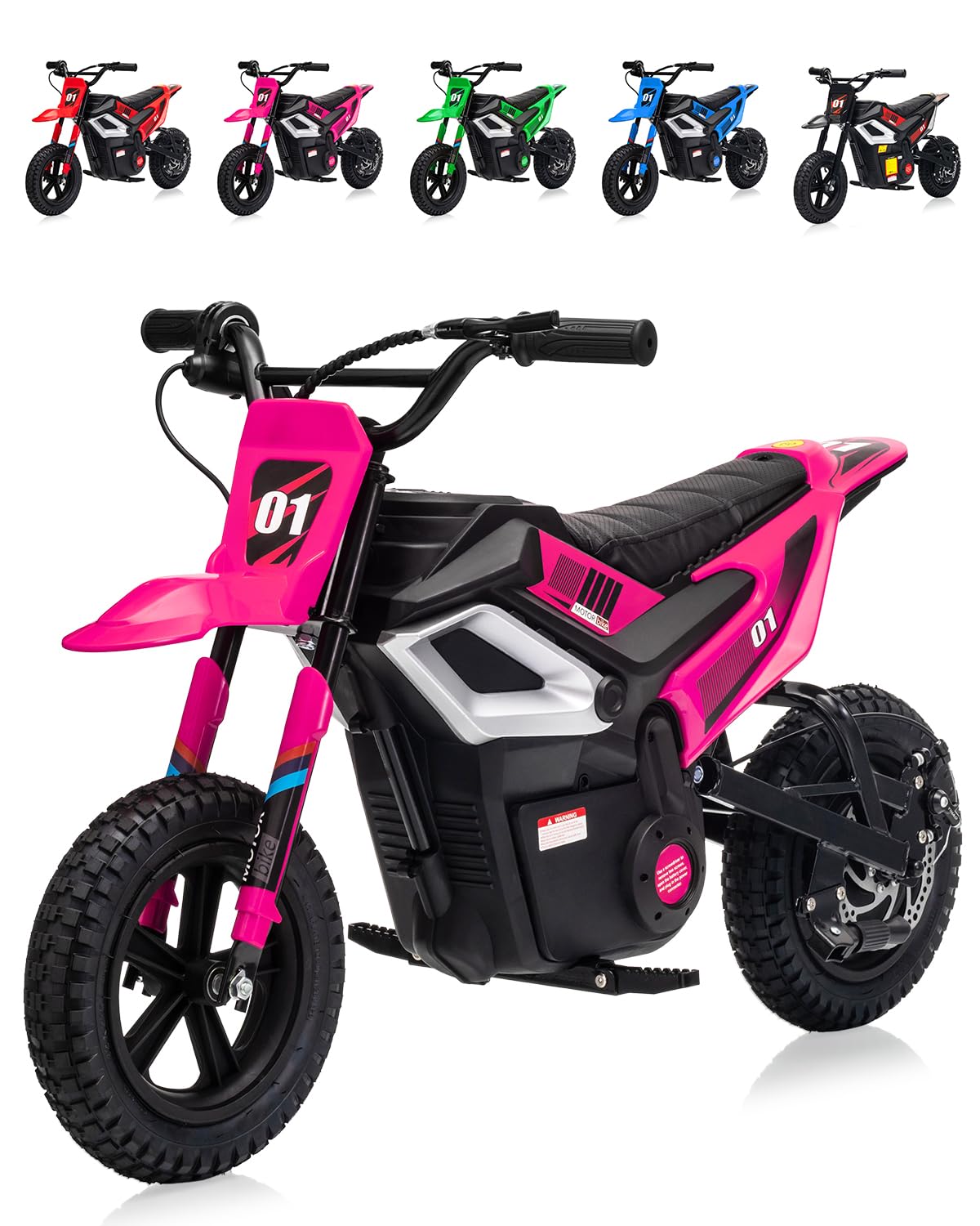 GarveeLife Electric Dirt Bike for Teens, 12" Fat Tire 350W Electric Motorcycle with 24V Battery, 14MPH Top Speed, 130 LBS Max Load, Mini Dirtbike for Kids, Mountain Off-Road Bike Fit Age 10+