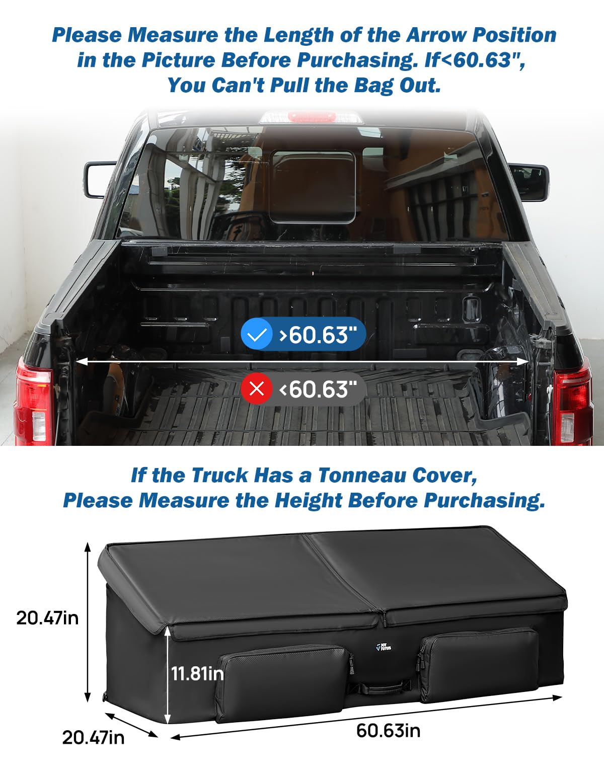 JOYTUTUS Upgrade Full Size Truck Bed Cargo Box Organizer for Pickup, Truck Bed Storage Organizer Carrier Accessories for Groceries, Golf, Easily Slide in and Out, Easy Access