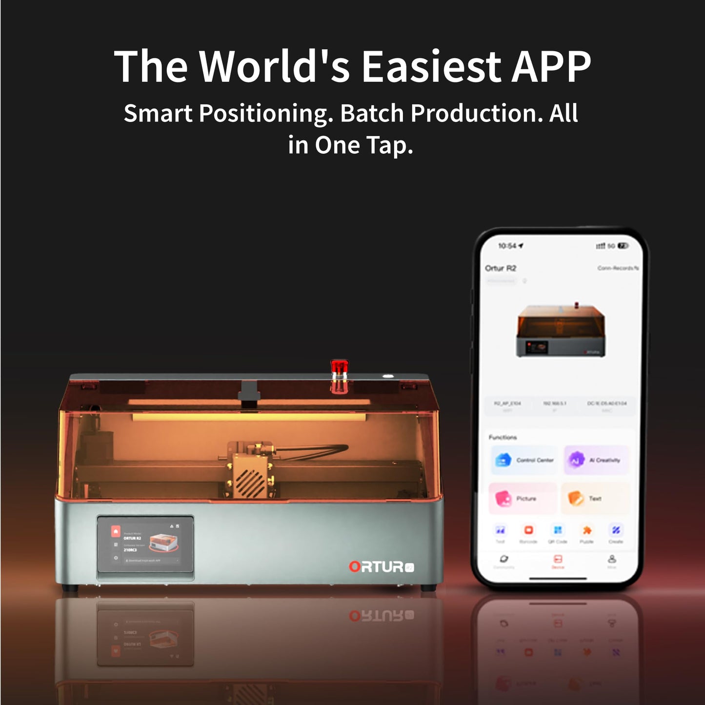 Ortur R2 Enclosed 10W Laser Engraver, LU3-10A Module, Smart Camera Positioning, Touch Screen & Offline Operation, 300x210mm Working Area, WiFi APP Control Laser Cutter for Wood Metal