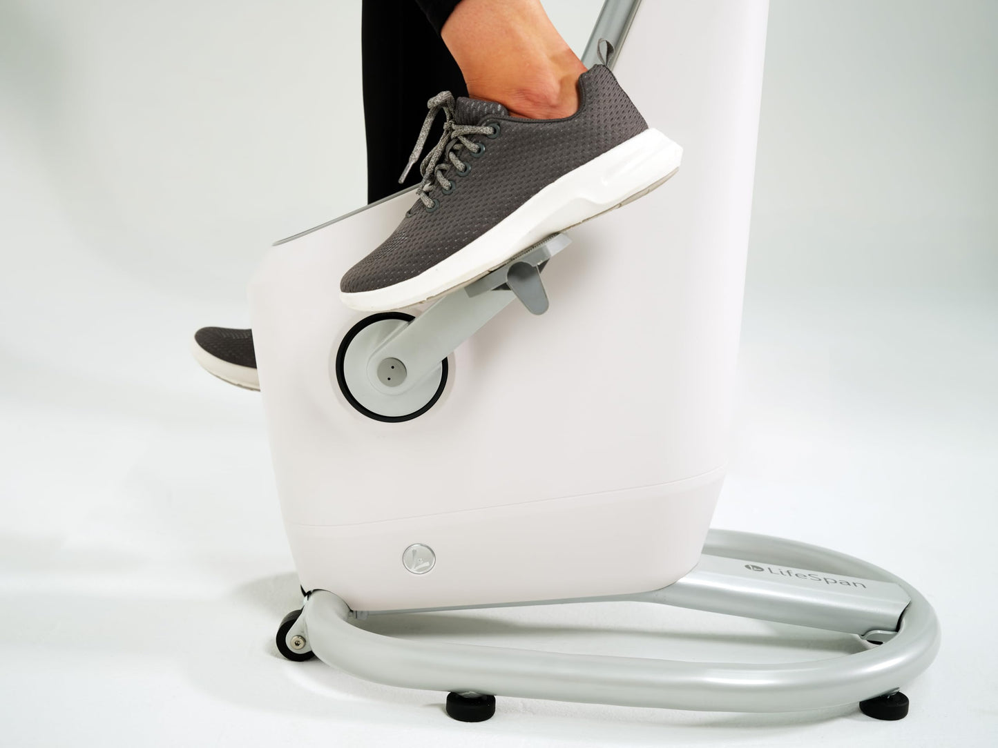 Lifespan Fitness Ampera Office Bike, Power Generating Desk Bike with Eco-Friendly and Sustainable HIPS Materials, 65W USB-C Port / 15W Wireless Charging, Glacier White