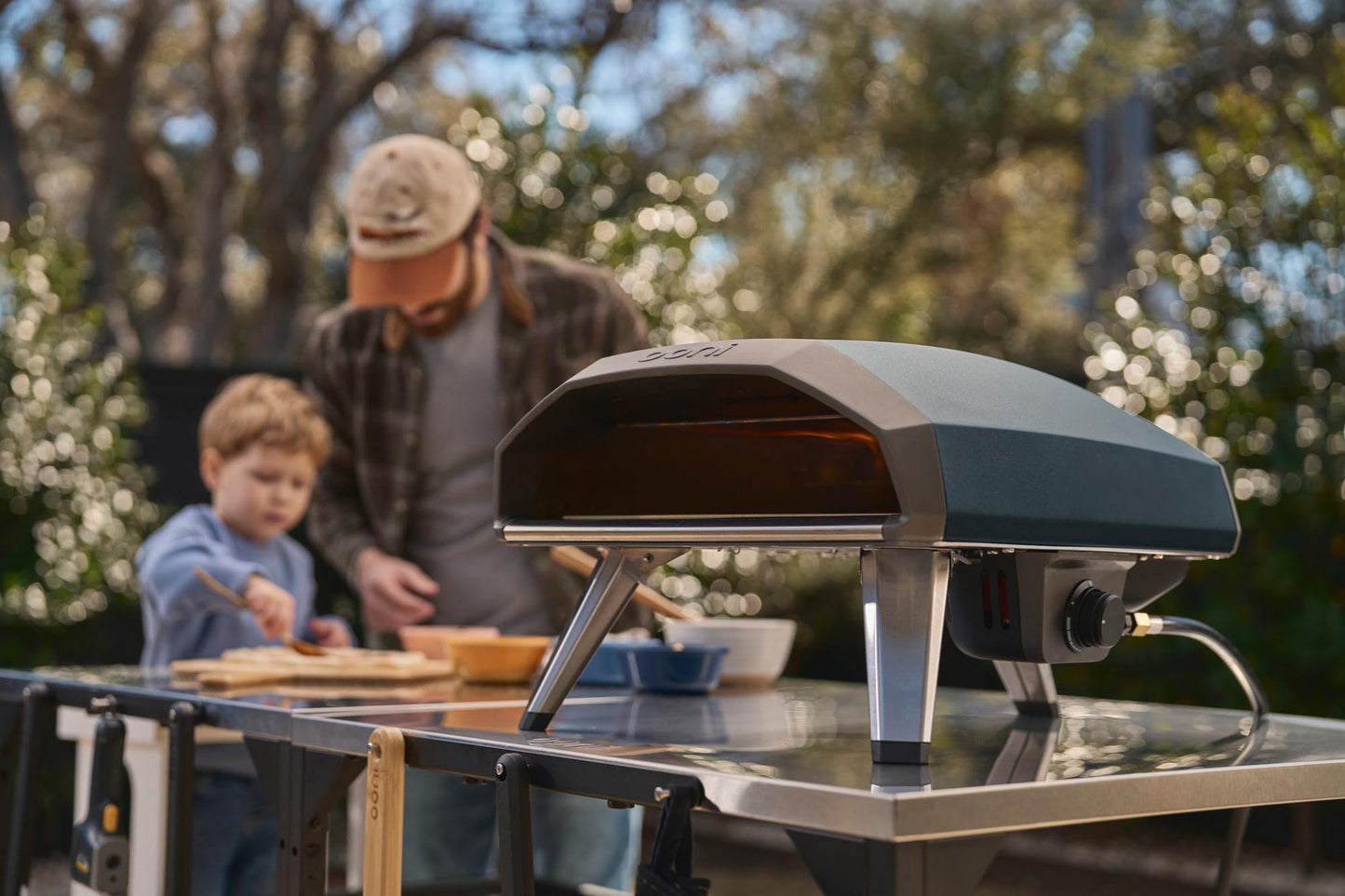 Ooni Koda 2 Propane Gas Pizza Oven – 14" Gas Powered Outdoor Oven with 28 mBar Regulator and Gas Hose, Gas powered Portable Pizza Oven - Slate Blue