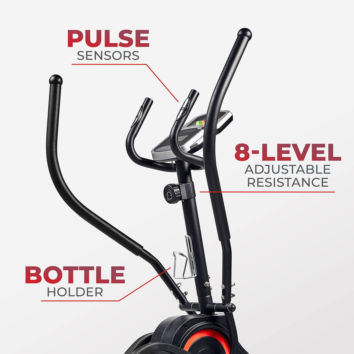 Sunny Health & Fitness Premium Cardio Climber Stepping Elliptical Machine - SF-E3919, Black