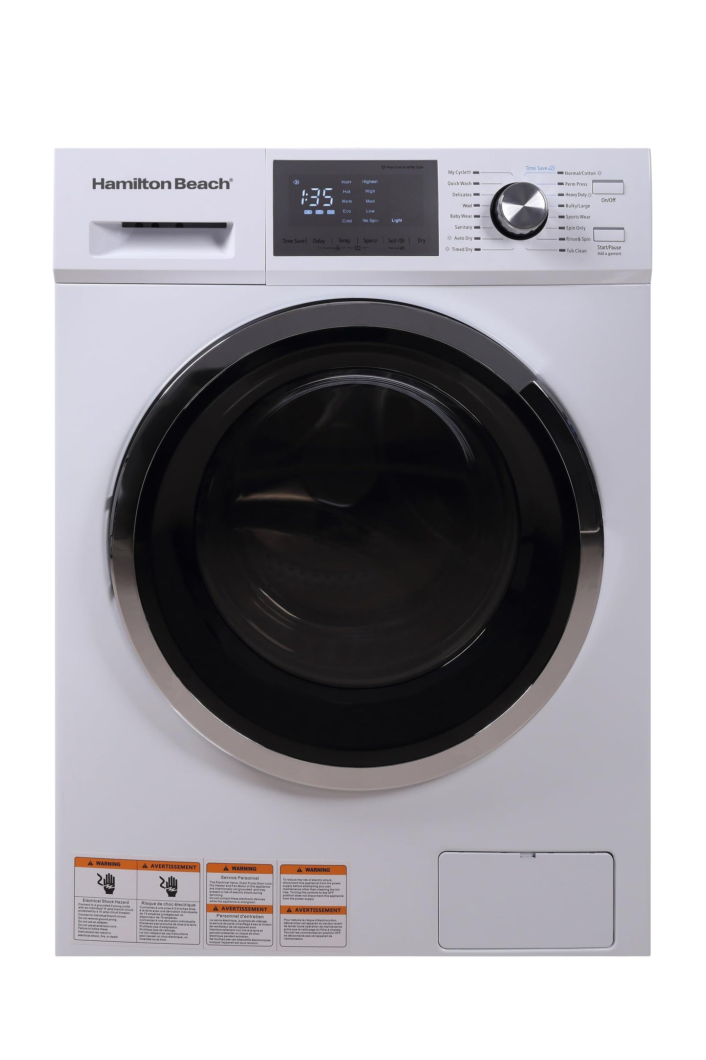 HAMILTON BEACH Washer and Dryer Combo 2.7 cu ft - White