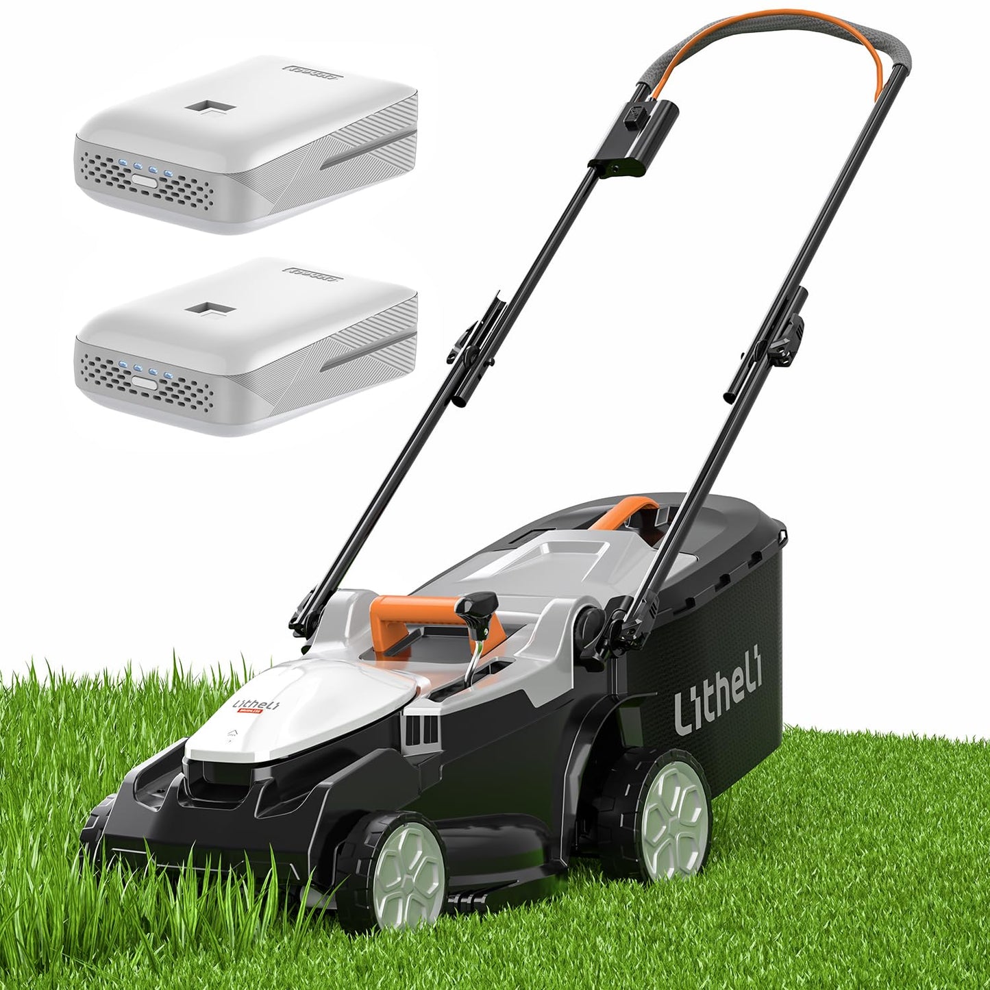 Litheli 40V (2 x 20V) 16" Electric Lawn Mower Cordless, Walk Behind Lawn Mower with 6-Height Adjust, Portable & Lightweight Push Battery Powered Lawn Mower (2 * 4.0AH Batteries Included)