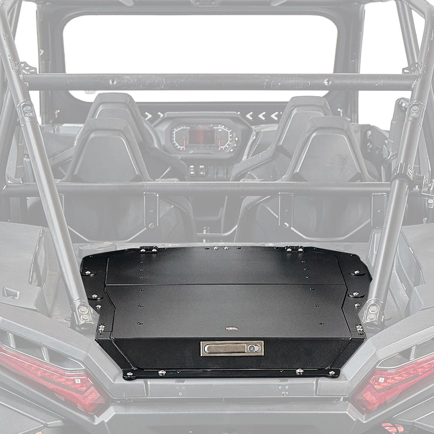 KEMIMOTO Aluminum Tonneau Cover Compatible with Polaris RZR XP 1000/4 2024-2026, Heavy-Duty Tonneau Cover Lockable Rear Bed Cargo Box Enclosure with Gas Strut Support Accessories