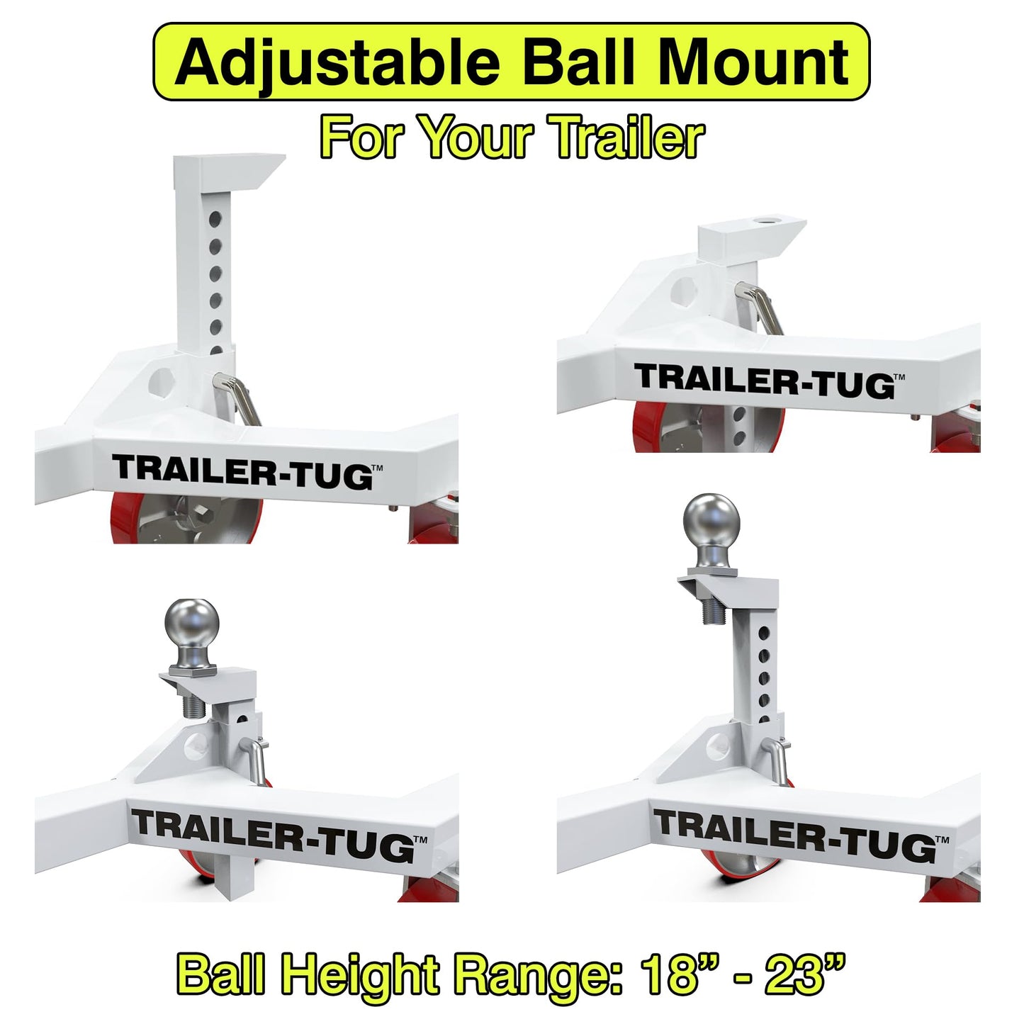 Trailer Tug - Supports up to 20,000LBS - 3,500 lb Max Tongue Weight - Mover for RV, Boat, Camper, Flatbed, Enclosed Trailers - Heavy Duty - World's Greatest Trailer Dolly
