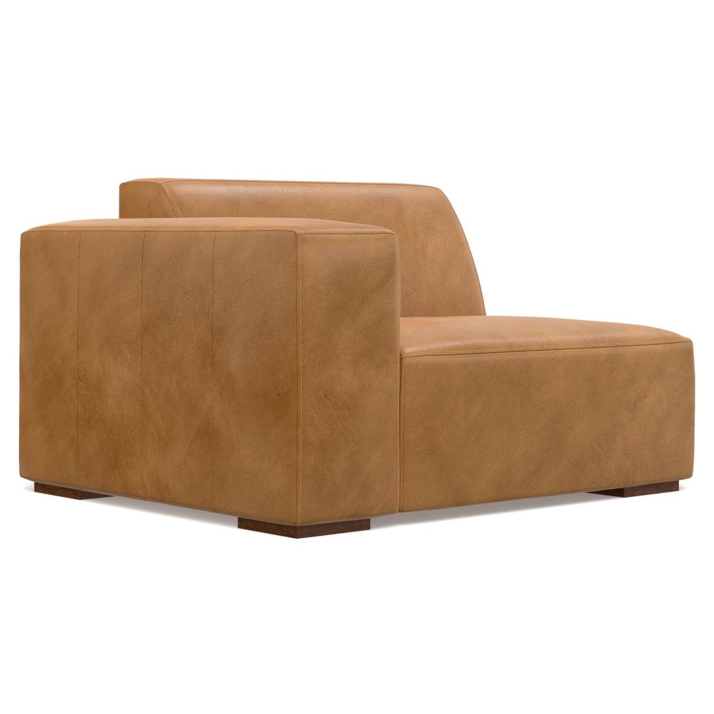 SIMPLIHOME Rex 2-Seater Modular Sofa in Full-Grain Genuine Leather, Sienna, 88-inches Wide, Handcrafted Leather Loveseat Sofa for Living Room