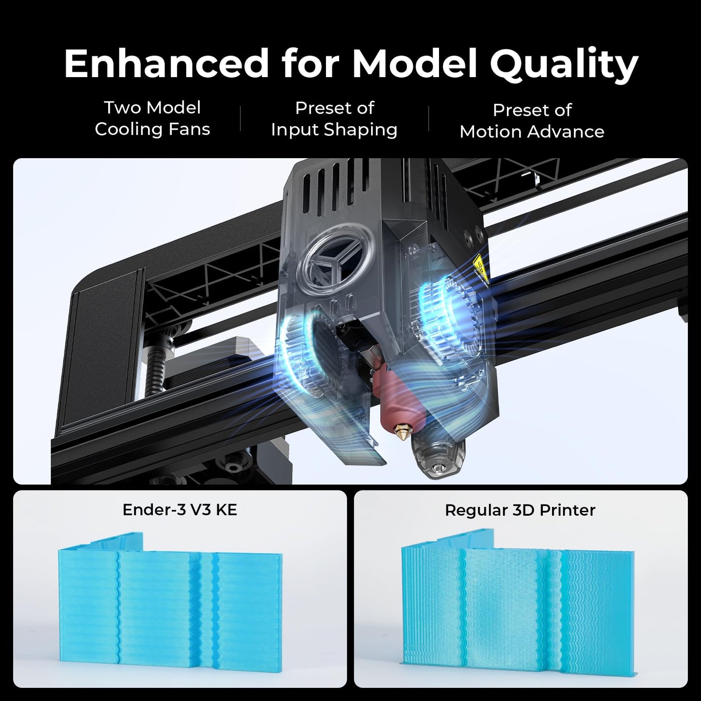 Creality 3D Printer Ender 3 V3 KE Upgraded, 500mm/s Max High-Speed with Sprite Direct Extruder Supports 300℃ Printing, Auto Leveling 3D Printer for Kids and Beginners, Larger Print Size 250x220x220mm