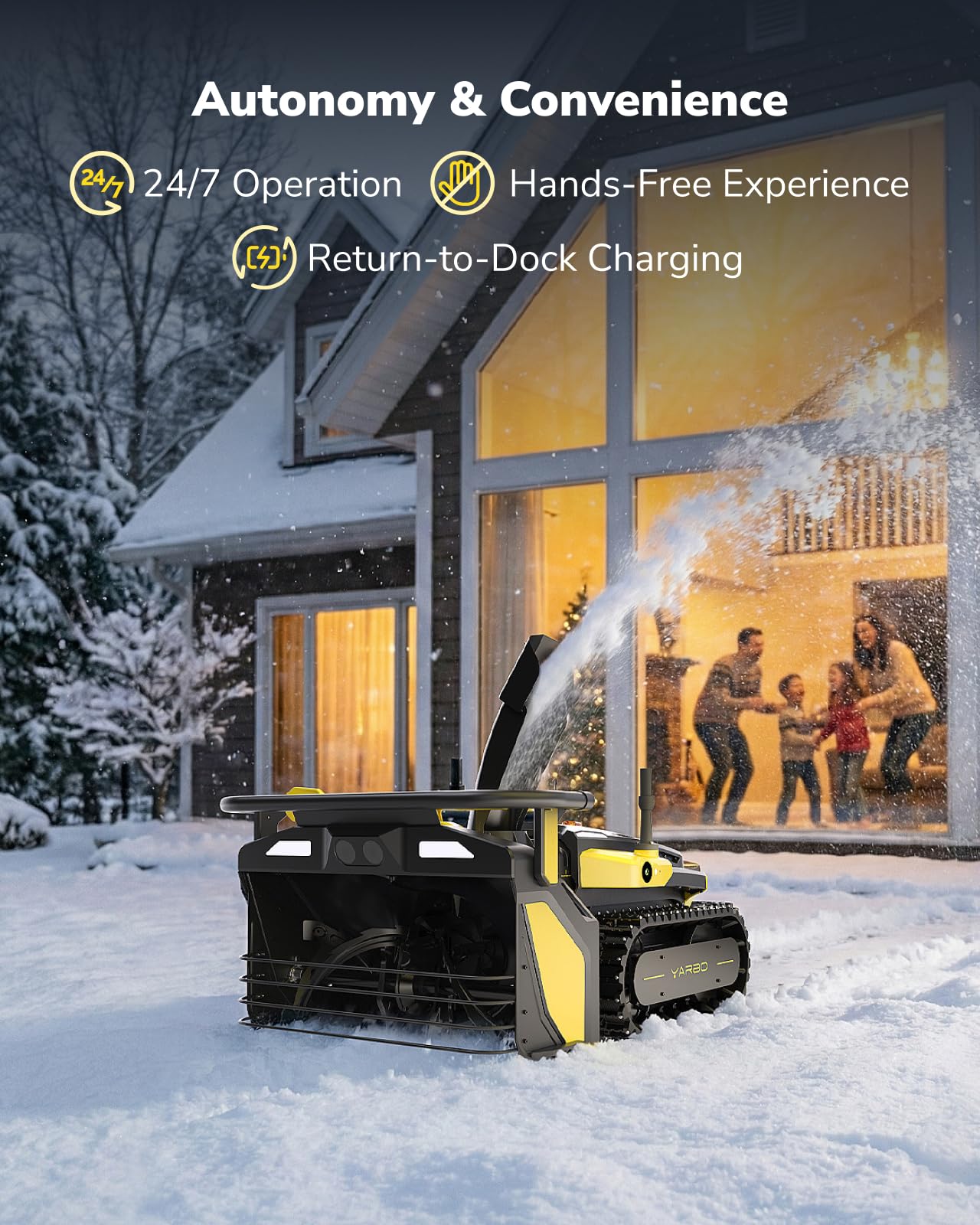 YARBO Robot Lawn Mower and Robotic Snow Blower with Modular Design, Wire-Free Setup, Auto-Recharging, AI Multi-Zone Mapping & RTK for Navigation