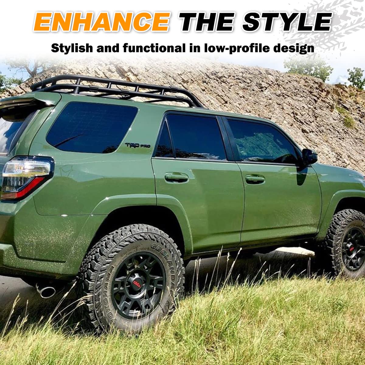 Snailfly Roof Rack Basket Fit for 2010-2024 Toyota 4Runner Rooftop Luggage Cargo Carrier Extra Bar Replacement