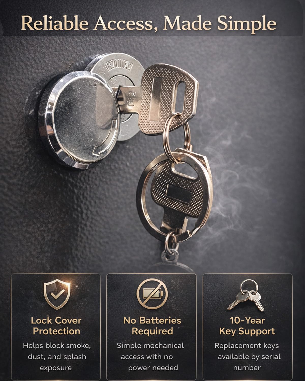 [𝟮𝟬𝟮𝟲 𝗡𝗲𝘄] 23.69'' Tall Fireproof Safe for Home, 1700°F Fire Resistance for 60 Minutes, Fire and Water Proof Safe Box with Mechanical Lock, Removable Shelf for Documents, Cash and Valuable