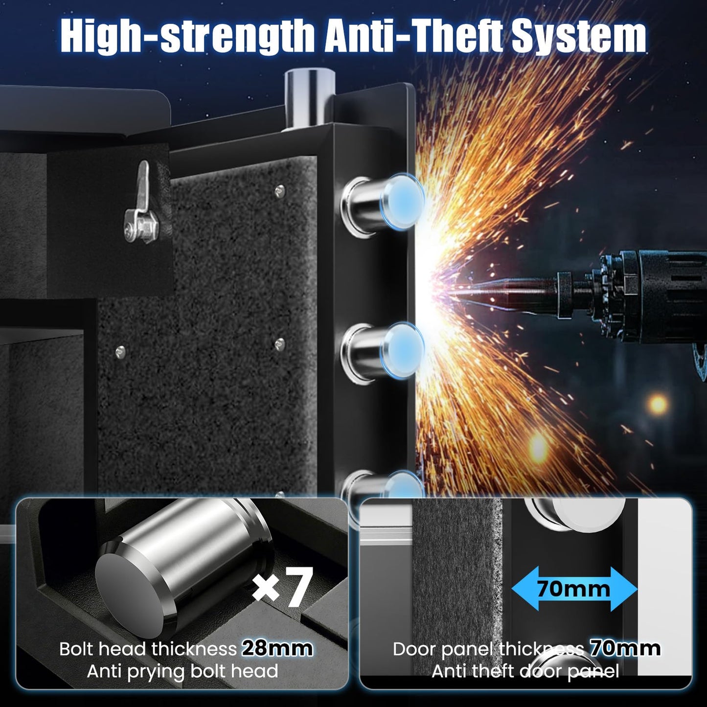 [𝟐𝟎𝟐𝟔 𝐔𝐩𝐠𝐫𝐚𝐝𝐞𝐝] [𝟔𝟎𝐌𝐢𝐧 𝟏𝟖𝟎𝟎°𝐅] Heavy Duty Fireproof Safe, 𝟖.𝟖 𝐂𝐮𝐟𝐭 Large Biometric Home Safe, Fire Proof Safe for Home Office Documents With Dual Anti-Theft Alarm