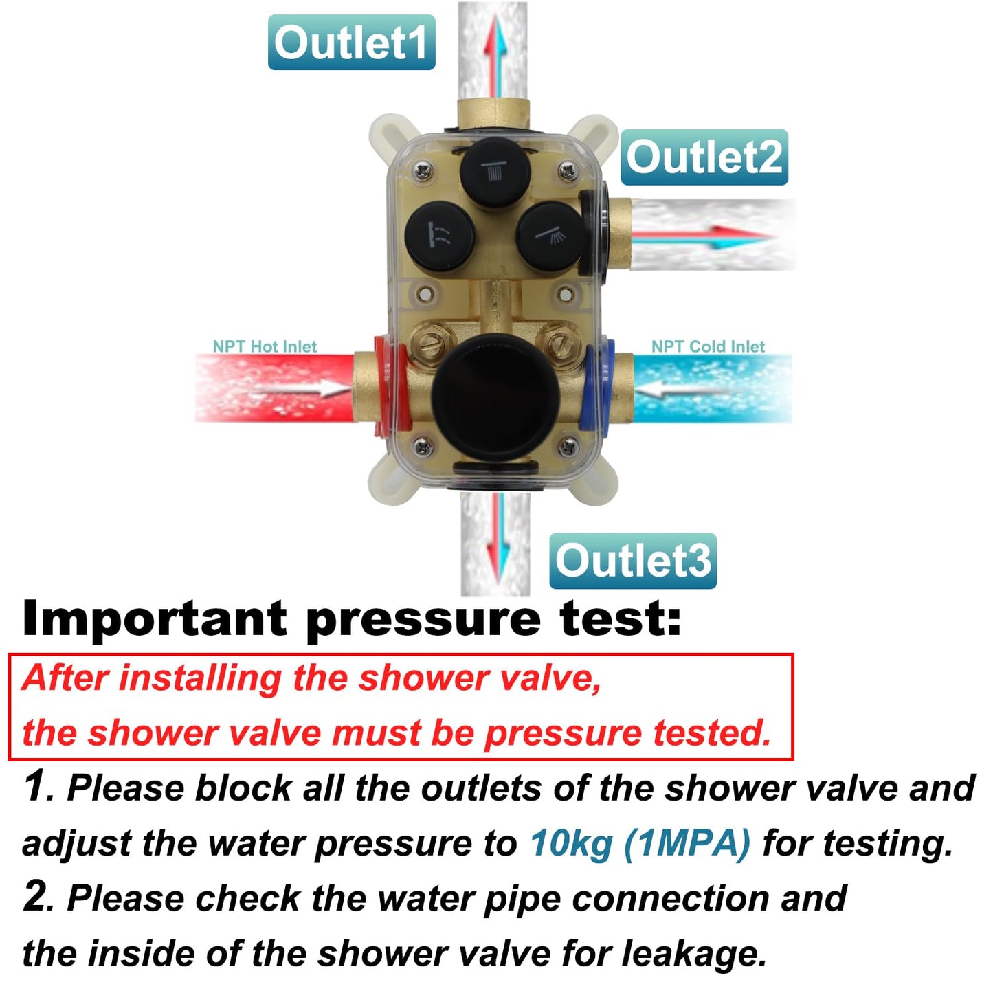 Shower System 12 Inches Rainfall Shower System Shower Head System for Bathroom 3 function shower system set Shower Faucet Rough-in Valve