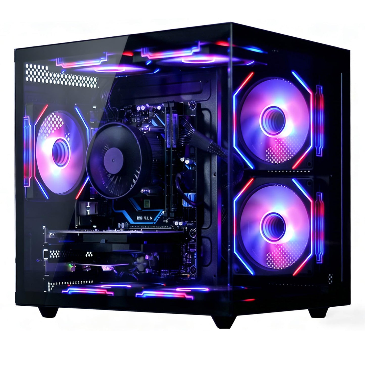 suevery Prebuilt Gaming PC Desktop, Ryzen 5 6-Core 3.6GHz Up to 4.1GHz | 16GB DDR4 RAM | 512G SSD | RX 560 4G Graphics Card | Wi-Fi 6, Gamer Computer Tower for Home Office, Black